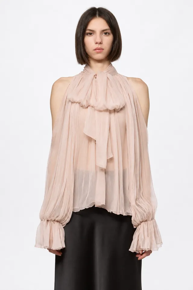 ATU Body Couture SILK chemise soie nude foulard taille S