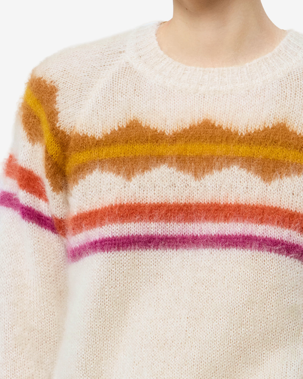 Isabel Marant Monette PU0930FA pull écru mohair rayures