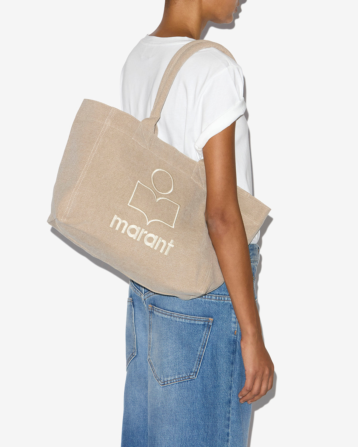 Isabel Marant Yenky Zipped cabas beige toile 34 cm