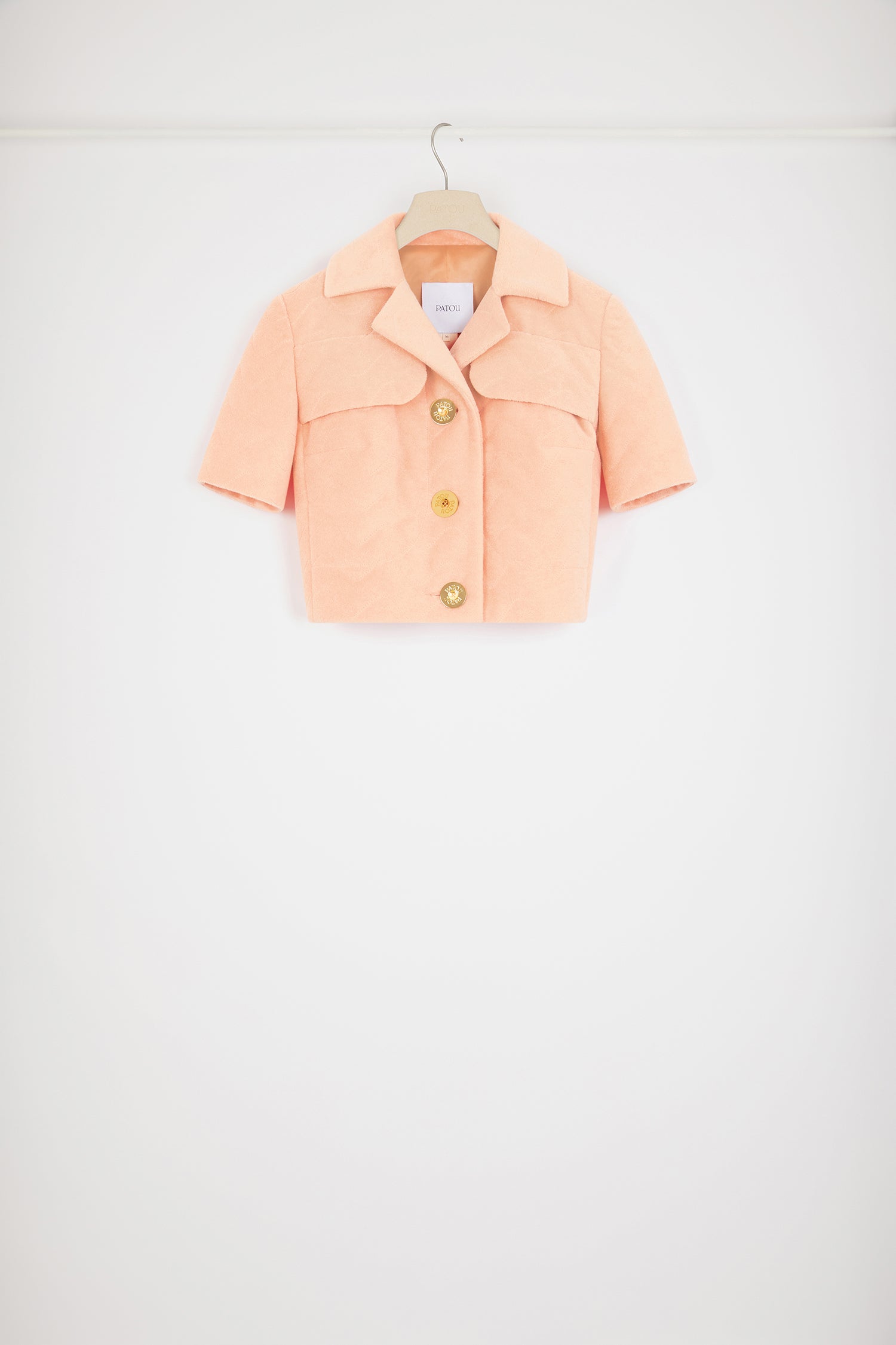 Patou JA036 veste cropped matelassée abricot
