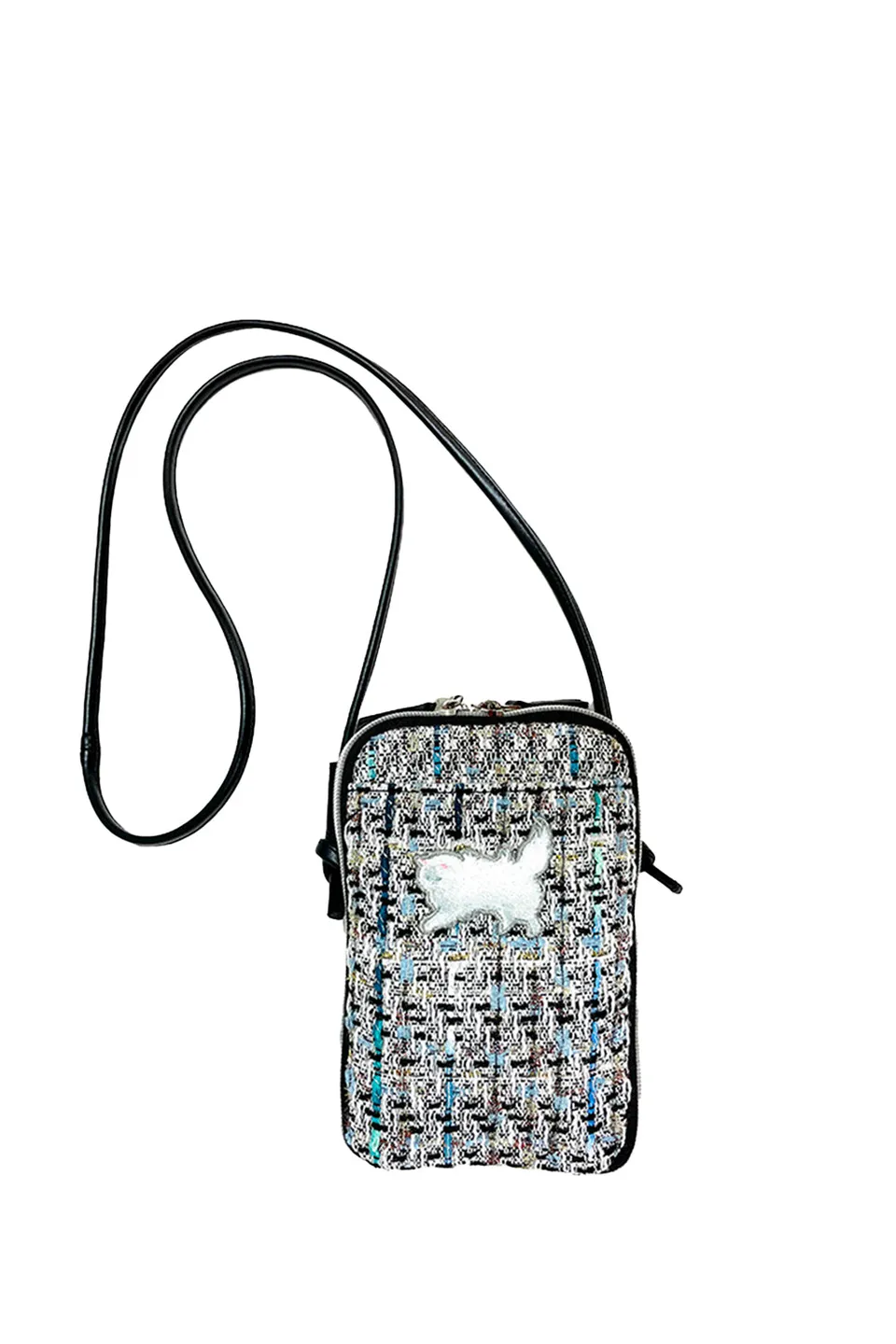 Paul & Joe Pochette bandoulière tweed téléphone