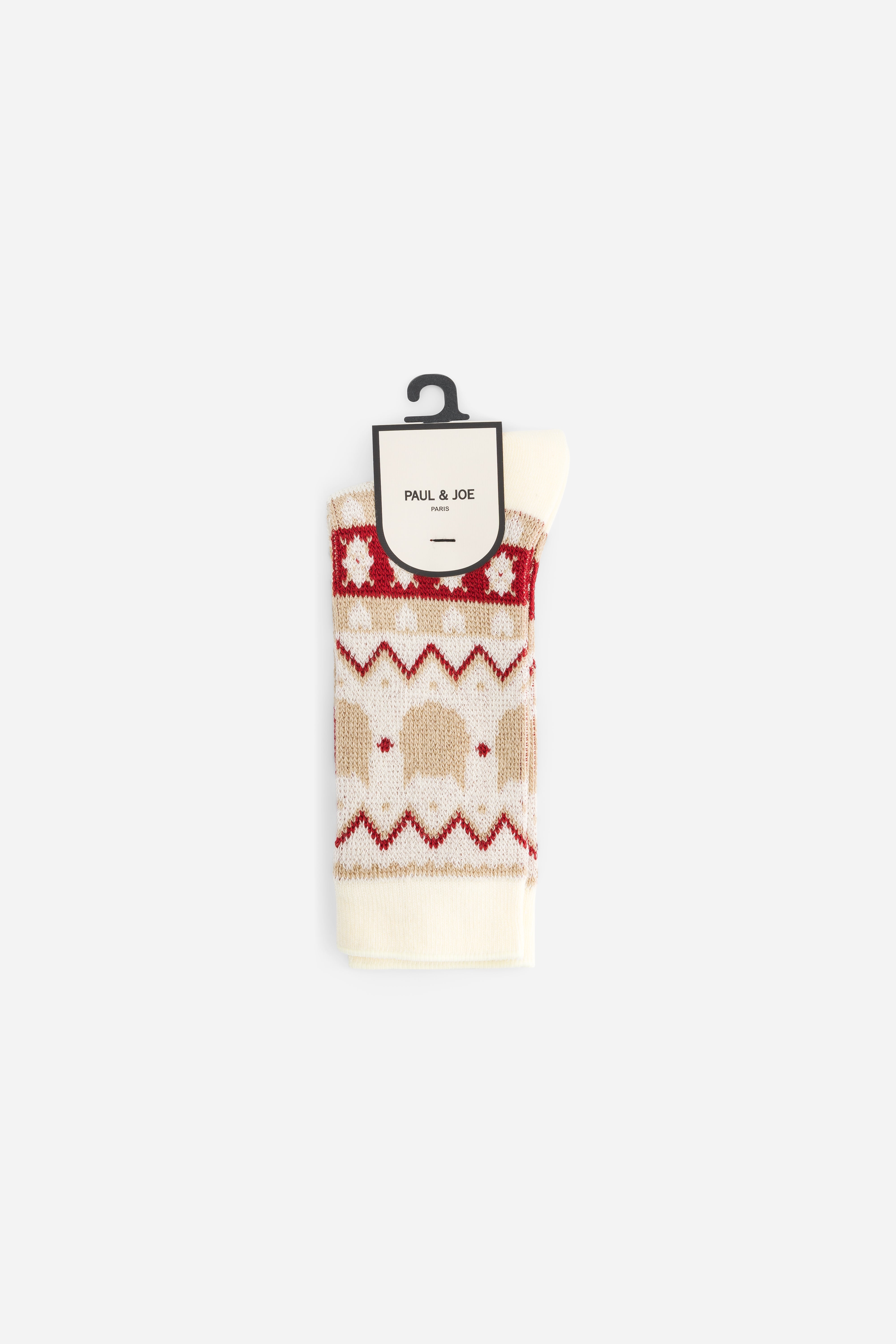 Paul & Joe Chaussettes chaussettes jacquard chat écru 36-39
