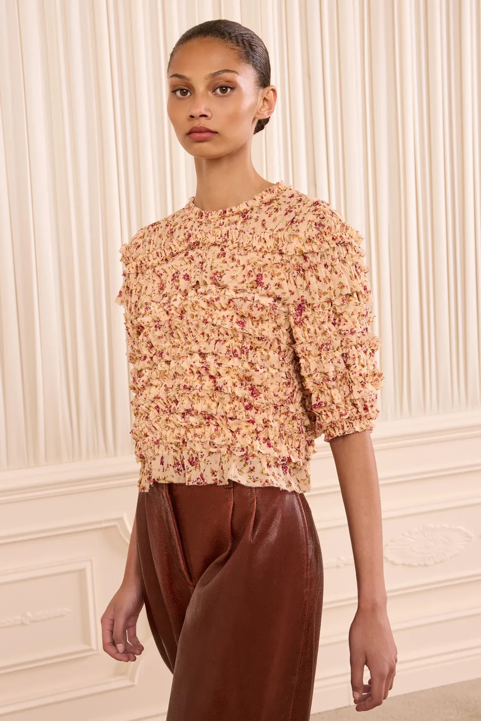 Ulla Johnson Mabel FA260215 top soie Blush floral
