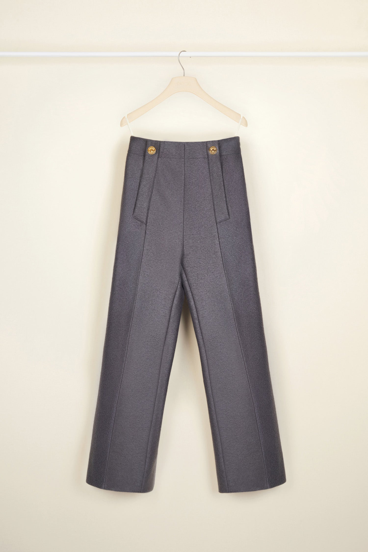 Patou TR012 H21TR0120070960A pantalon gris laine large