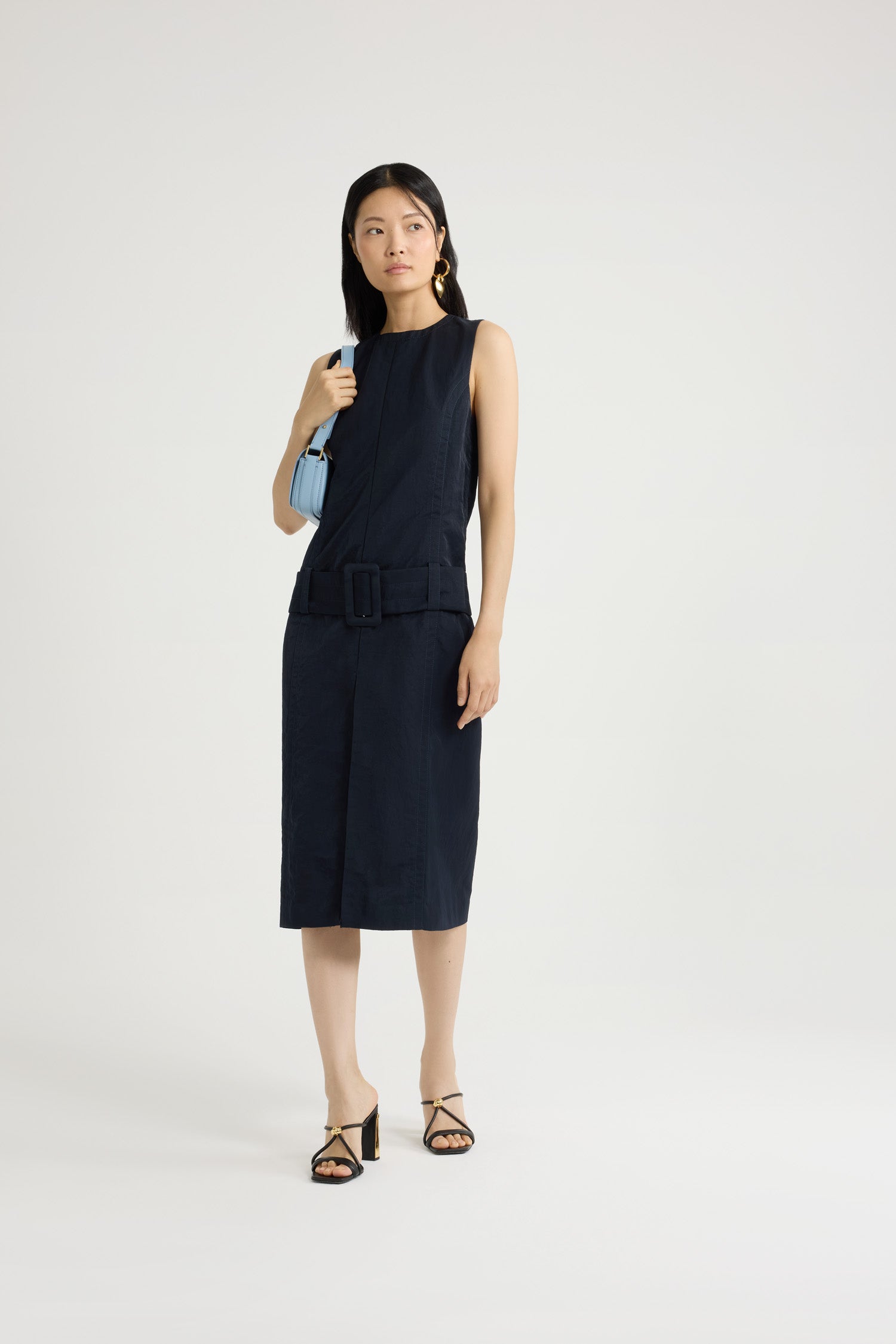 Patou P25DR1660204699N robe midi nylon Navy Black