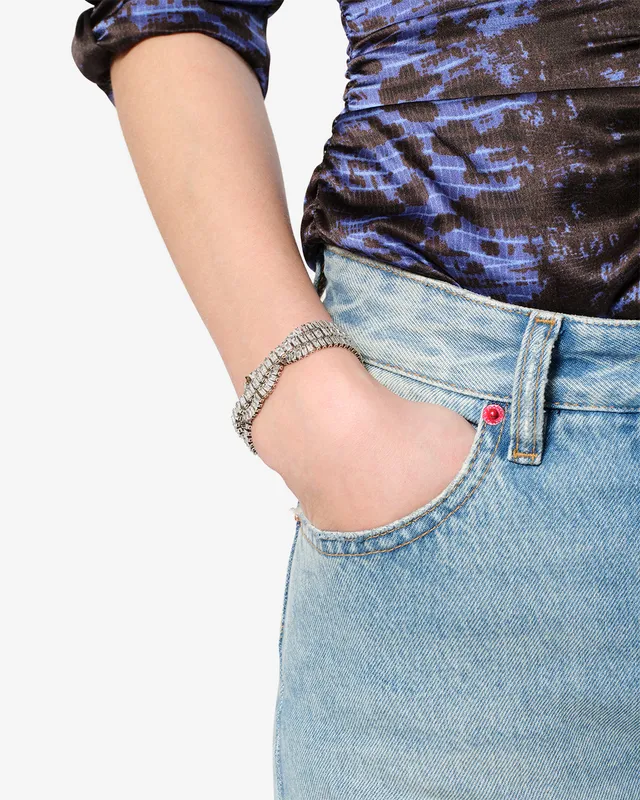 Isabel Marant Cara BR0280FA bracelet argenté verre 15,5 cm