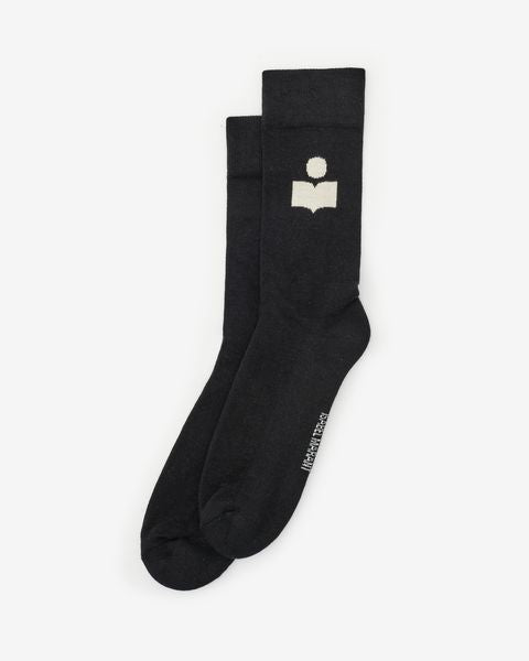 Isabel Marant Siloki chaussettes noir coton logo IM