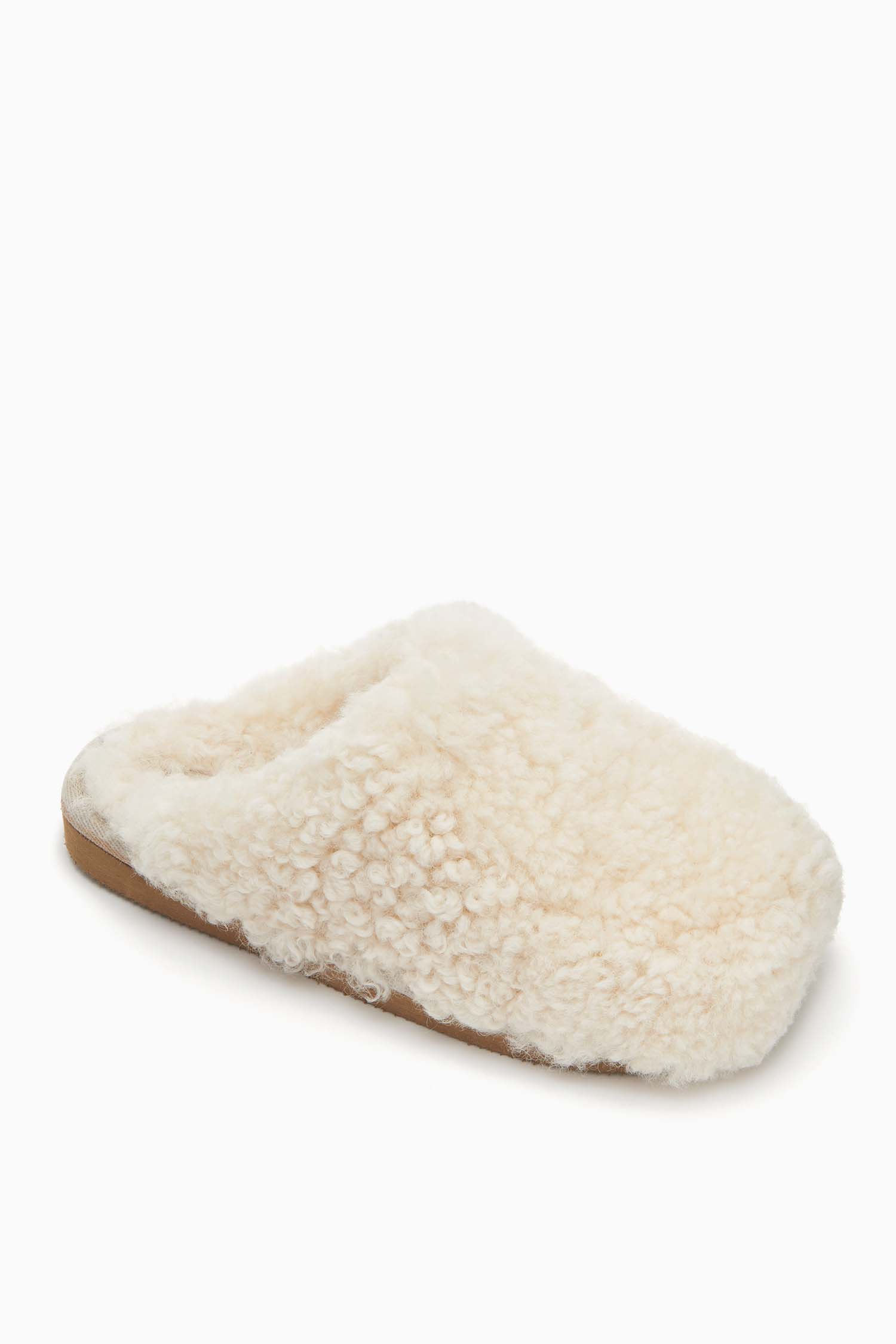 Ulla Johnson Jenny Slipper chaussons crème peau de mouton