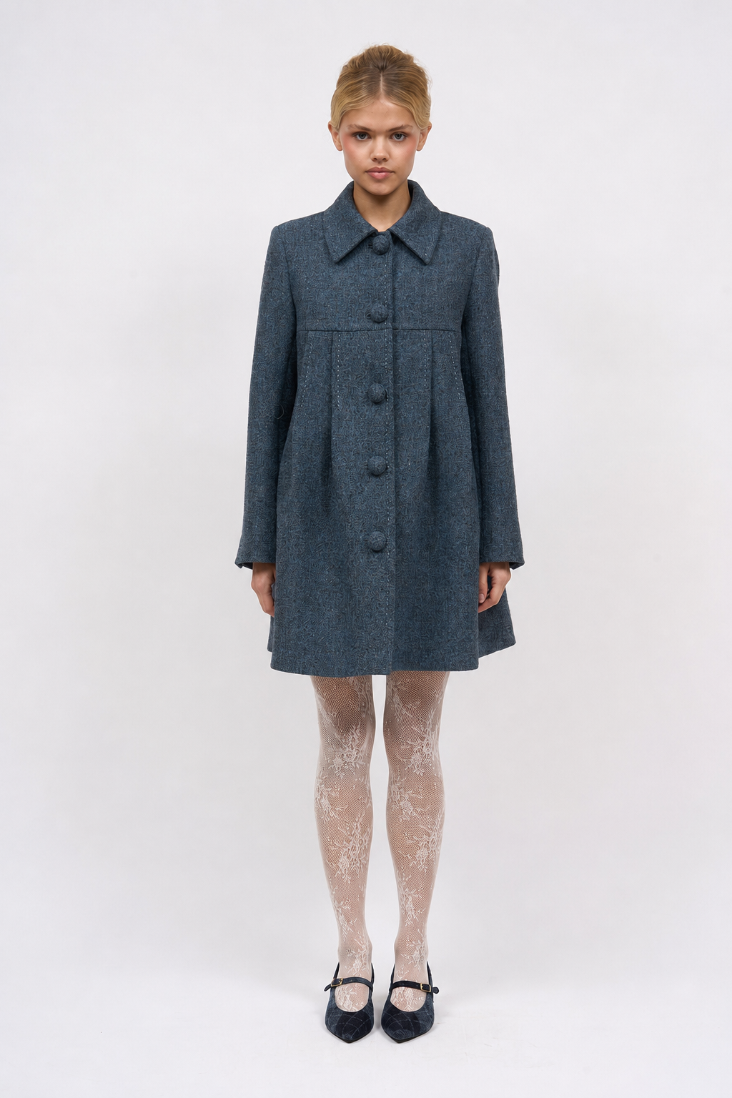 PAUL & JOE CHARMEUR Manteau laine Harris Tweed marine 36