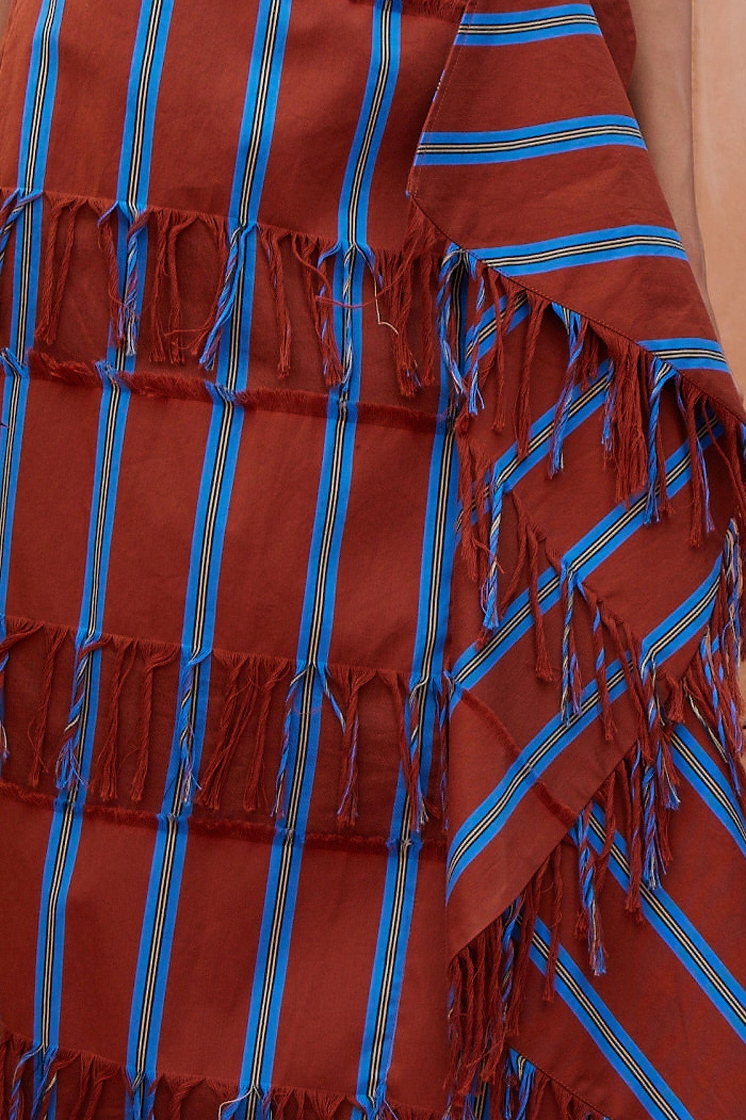 Alemais Noura Fringe Wrap jupe midi rayée