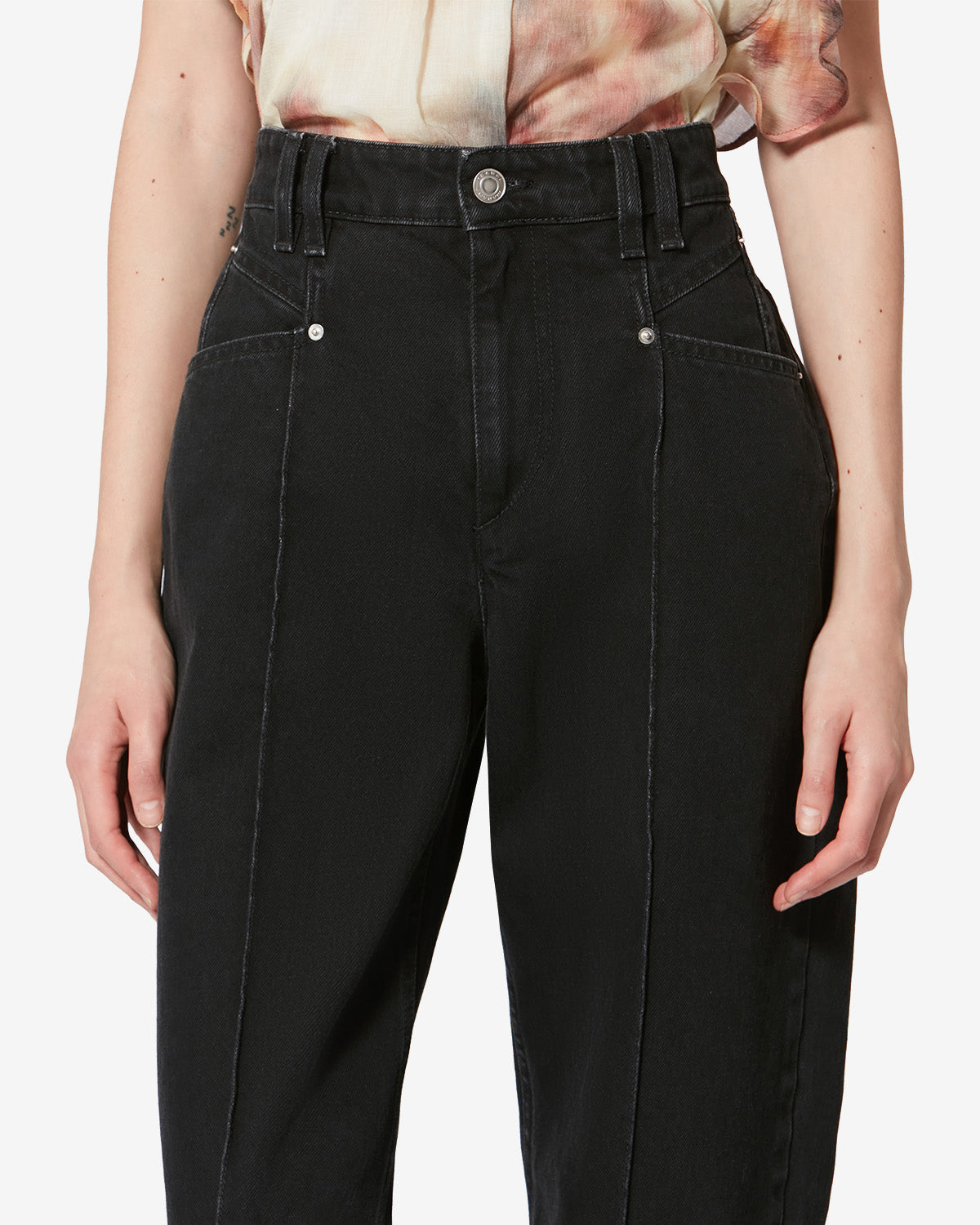 Isabel Marant Drolane jean droit noir délavé