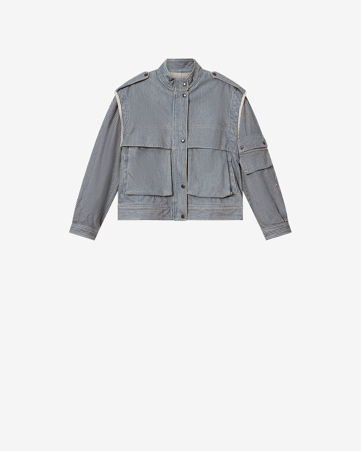 Isabel Marant Edany veste coton bleu-blanc