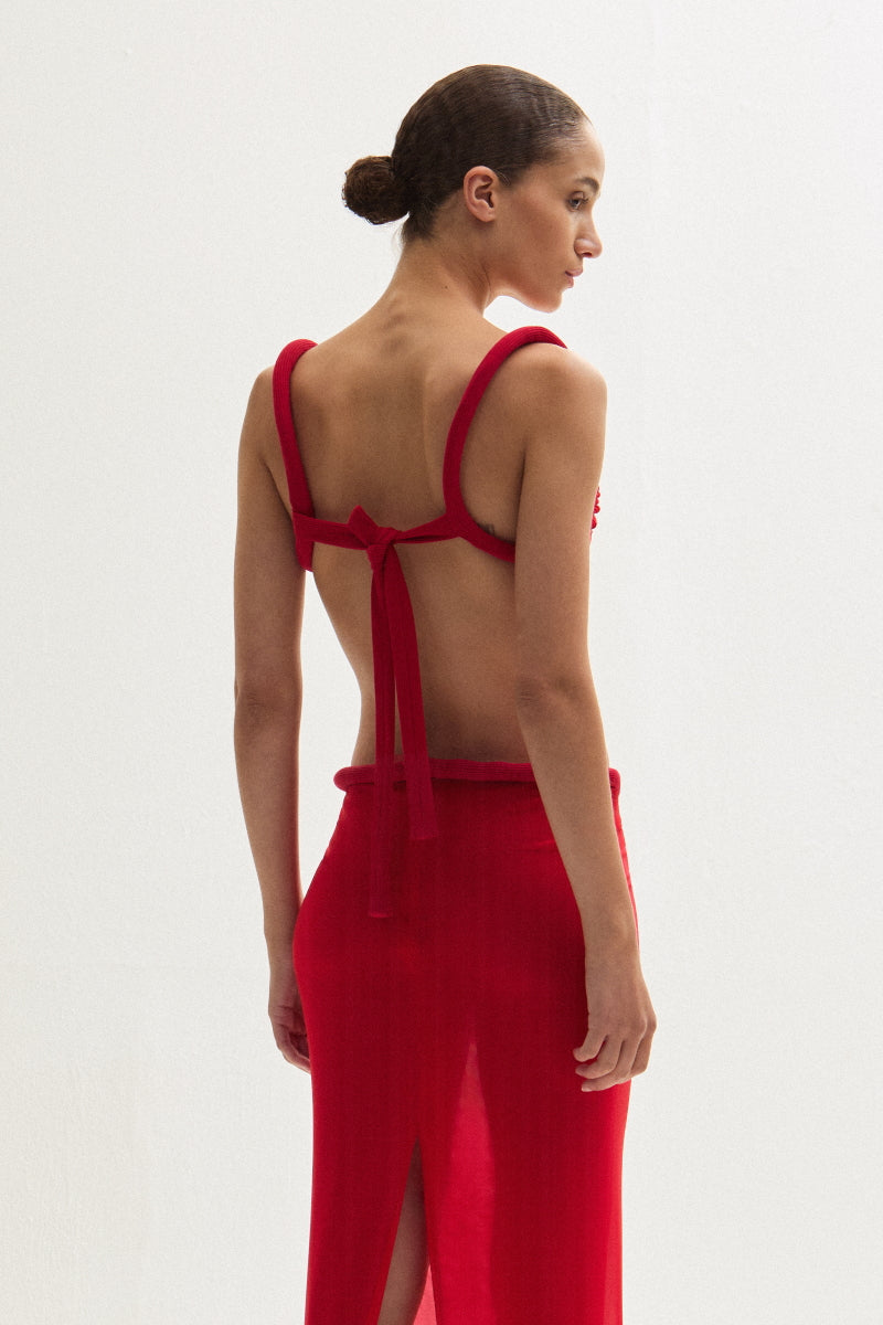 ATU Body Couture Blush crop top rouge taille S/M tulle
