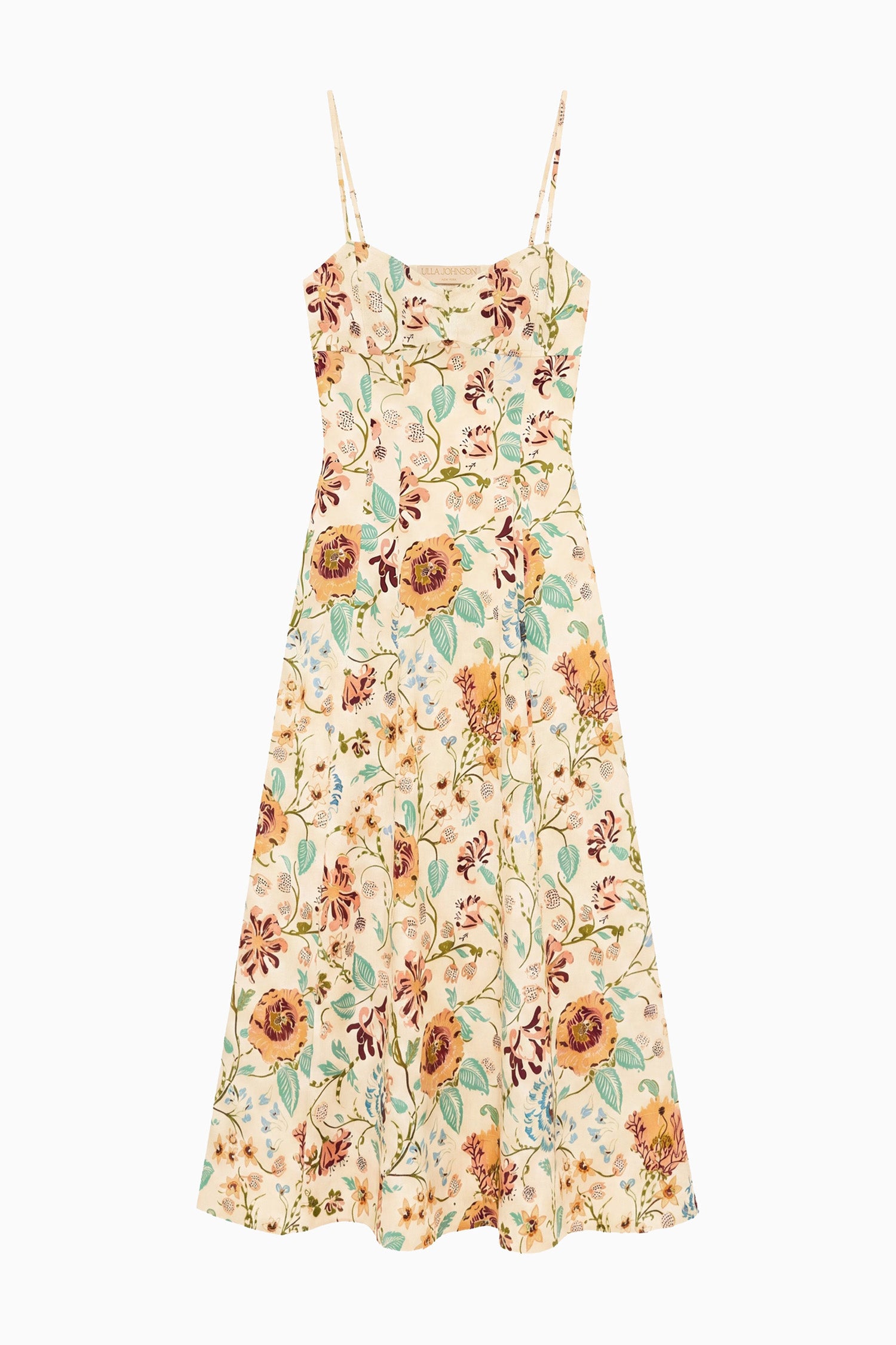 Ulla Johnson Fiora PF260138 robe coton Abalone midi fleurie