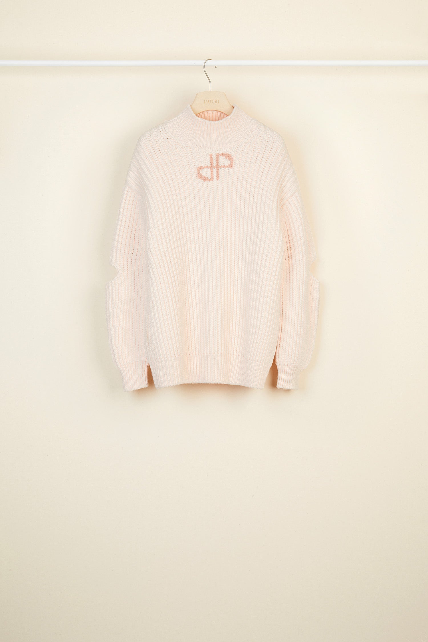 Patou pull laine mérinos KN008 rose Peach Blossom
