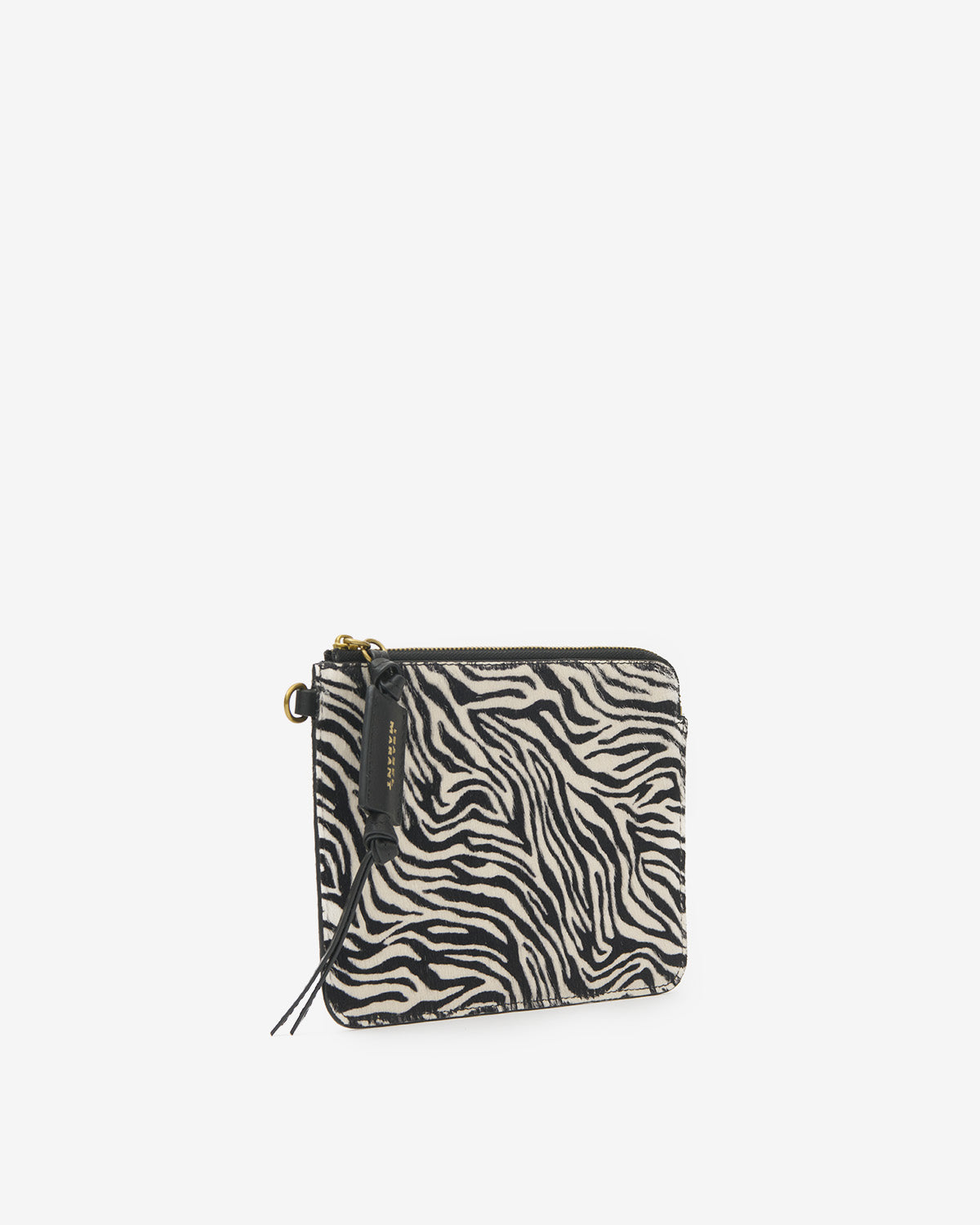 Isabel Marant Oskan pochette cuir pony zèbre 20 cm