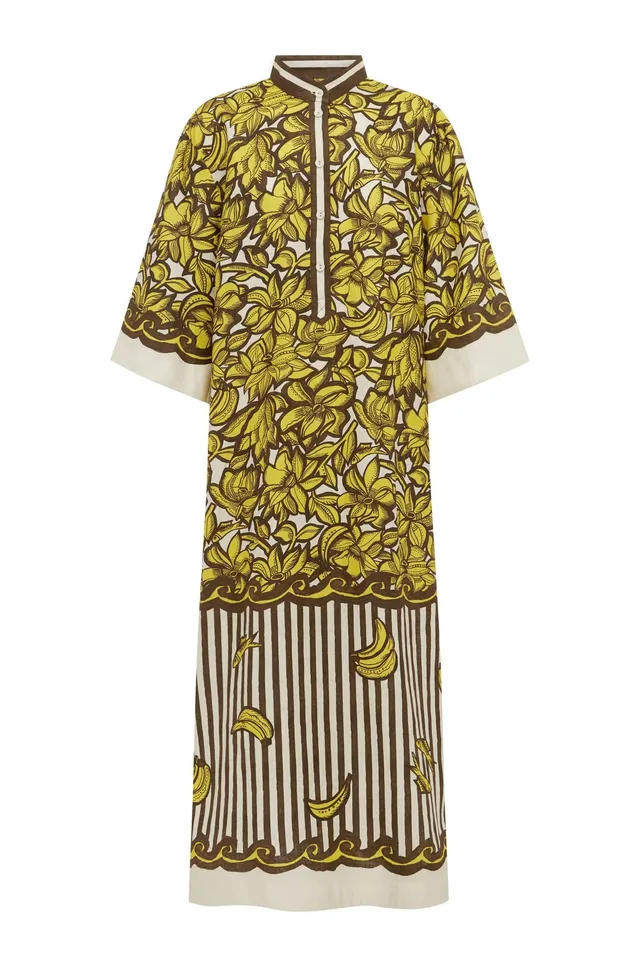 Alemaïs Mona robe tunique chanvre floral