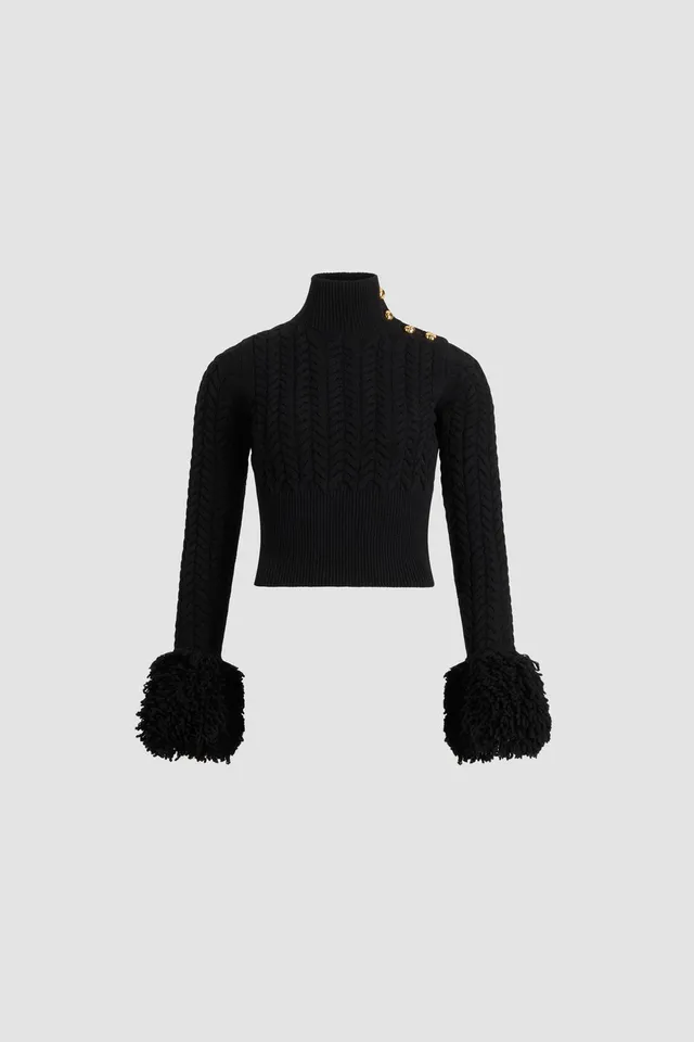 Patou Knitwear H25KN2858041999B pull laine cachemire noir