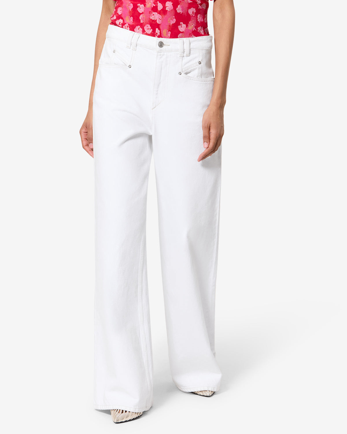 Isabel Marant Lemony jean large blanc taille haute