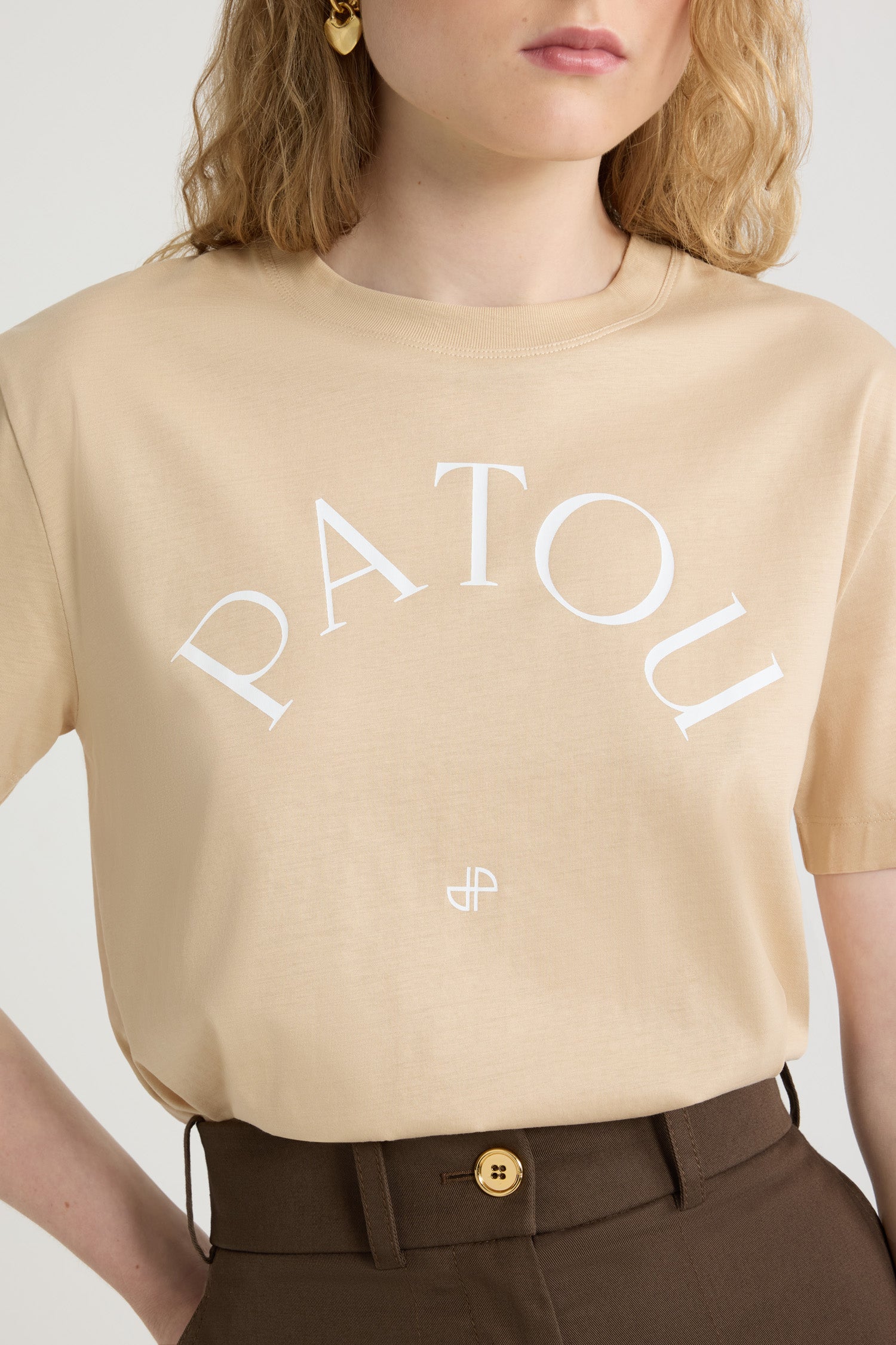 Patou P25JE1369999118P t-shirt coton praline M