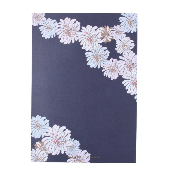 Paul & Joe Carnet A5 marine chrysanthème ligné