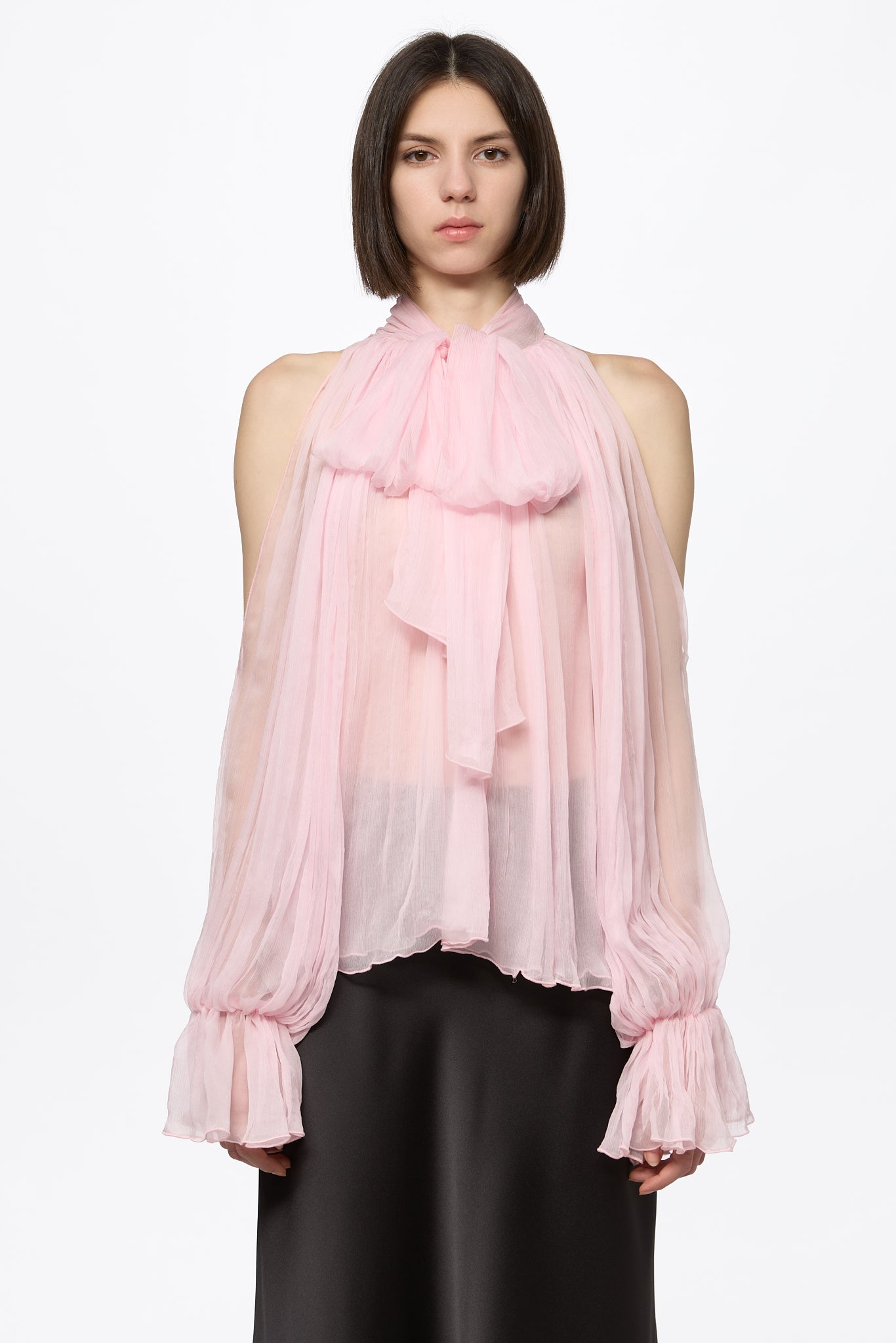 ATU Body Couture chemisier rose soie taille S chiffon