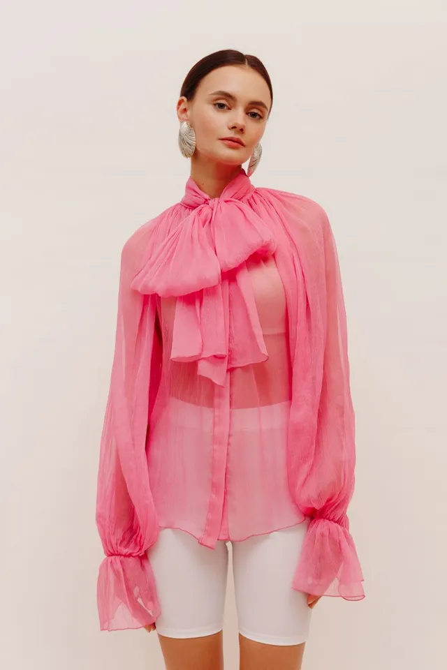ATU Body Couture Silk Chemise Soie Rose à Foulard
