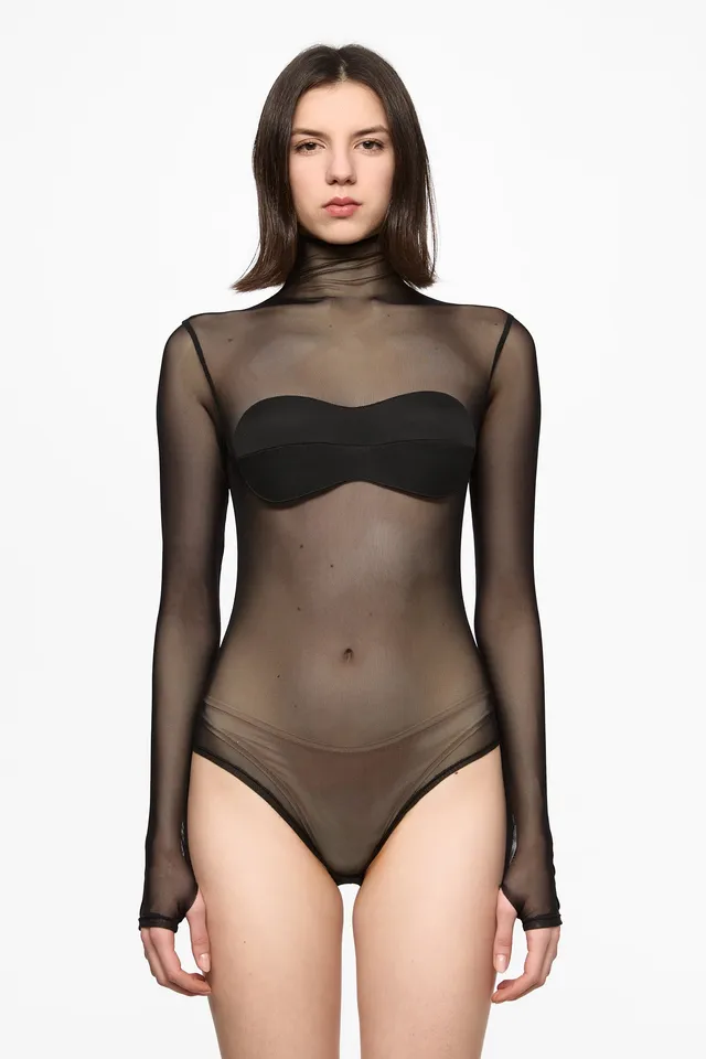 ATU Body Couture Mesh bodysuit body mesh col montant S