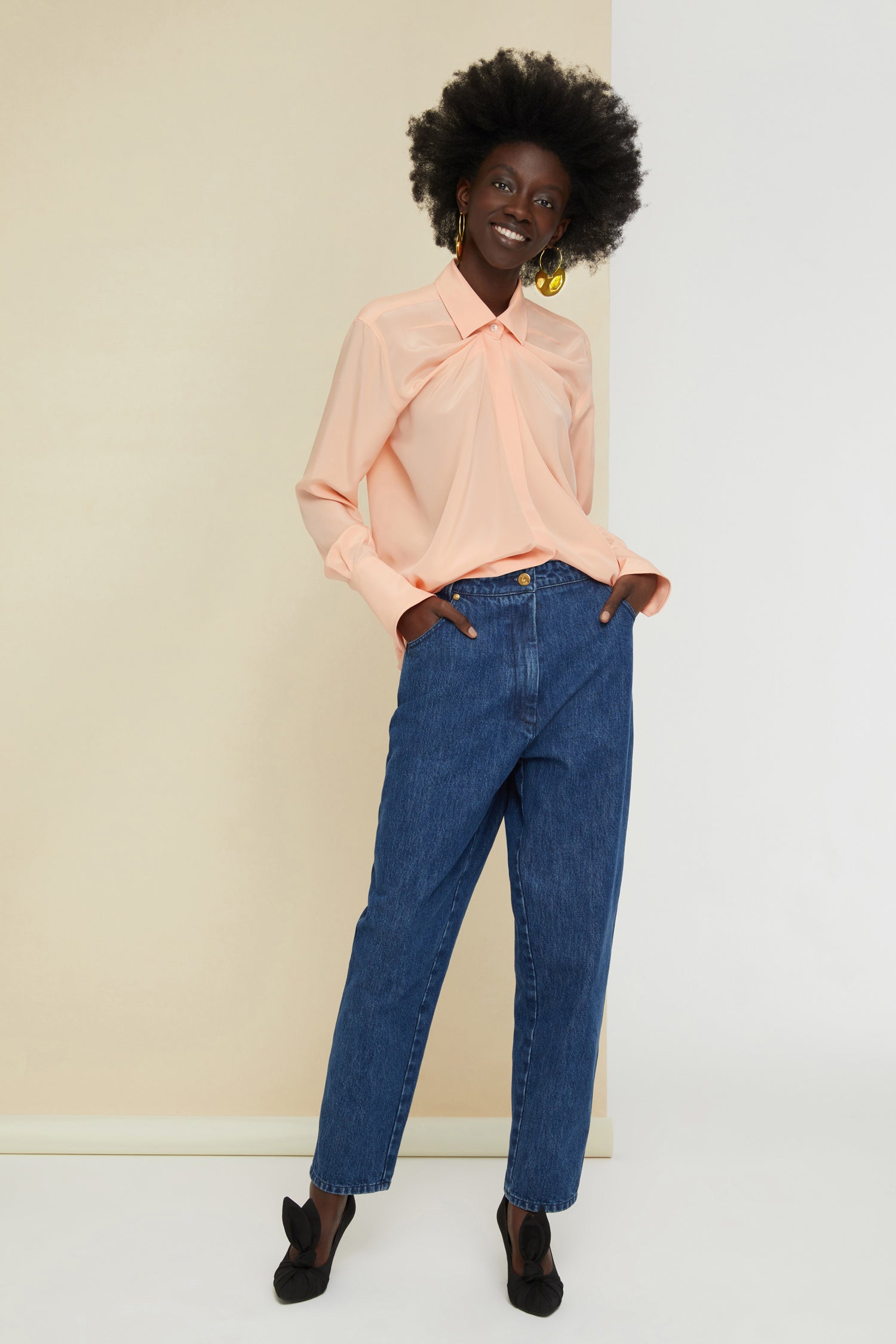 Patou Blouse BL003 Soie Corail Drapee 34-44