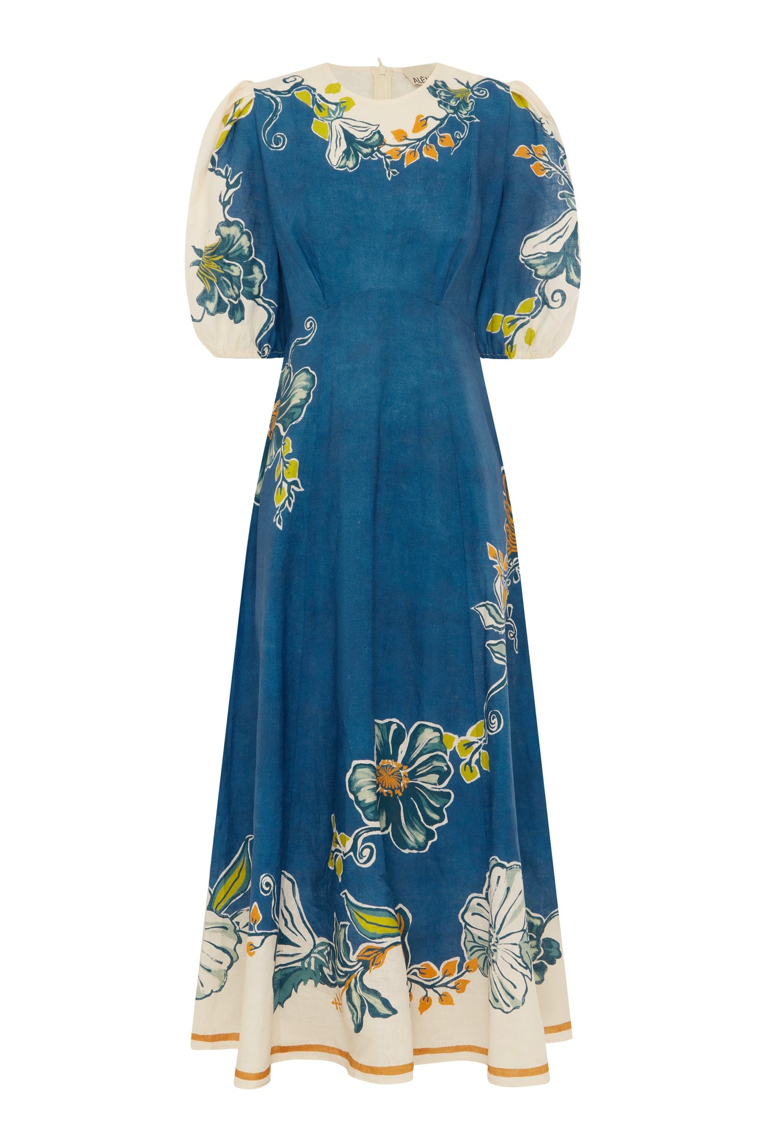 Alemäis Luda Midi Dress robe midi lin manches bouffantes
