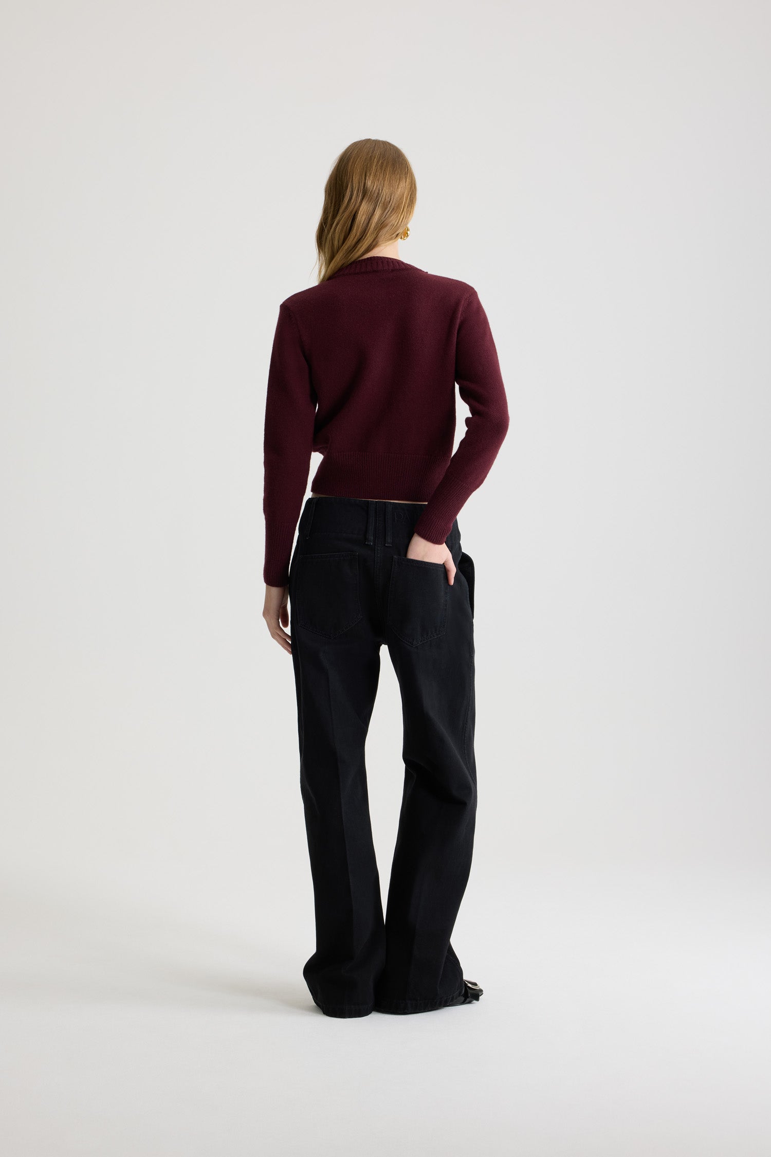 Patou H25KN3028041317R gilet laine cachemire rouge