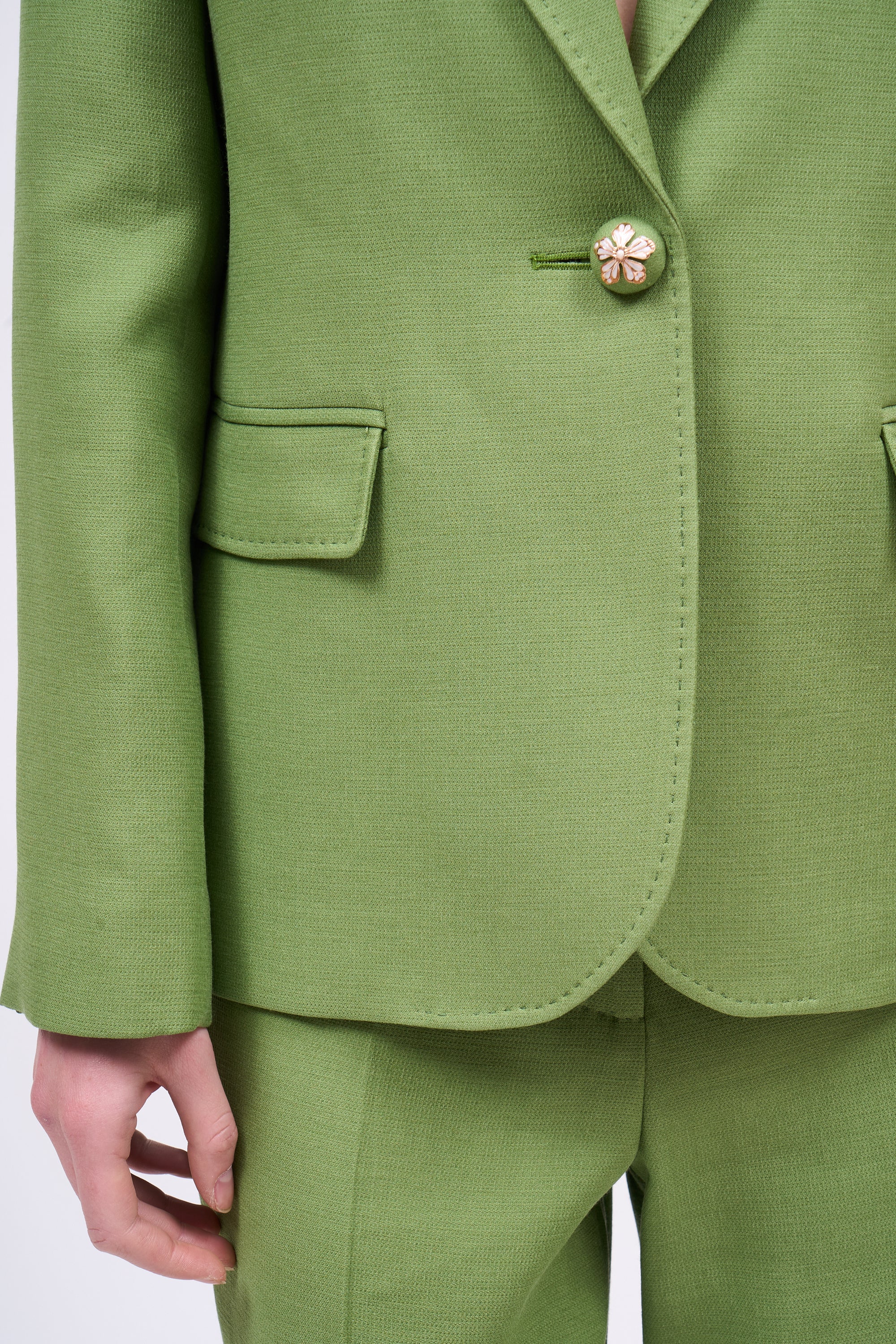 Paul & Joe Zaza veste tailleur laine soie vert