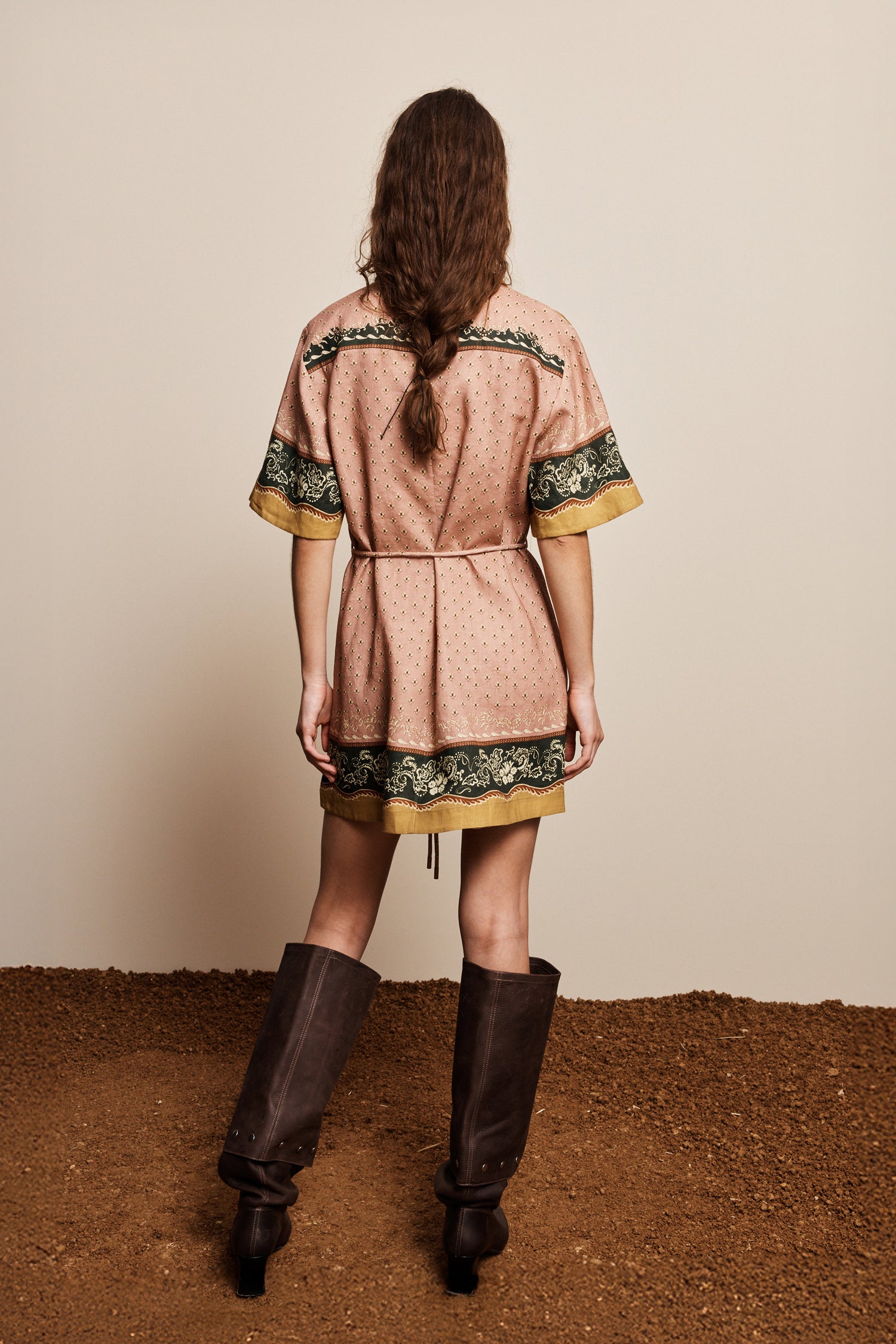 Alemäis Darcey Mini Dress robe chemise chanvre paisley