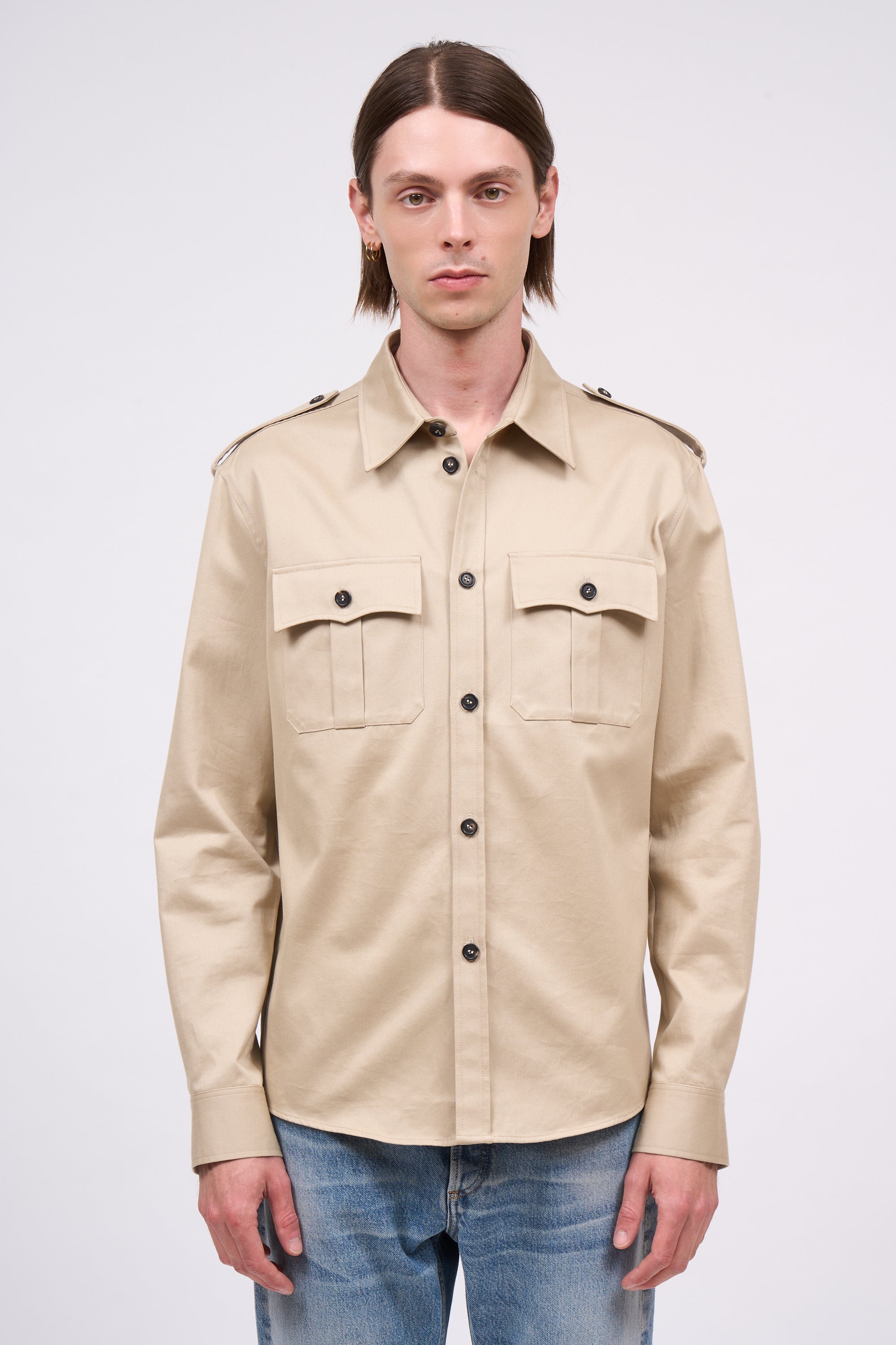 Paul & Joe Akira chemise coton noir coupe droite