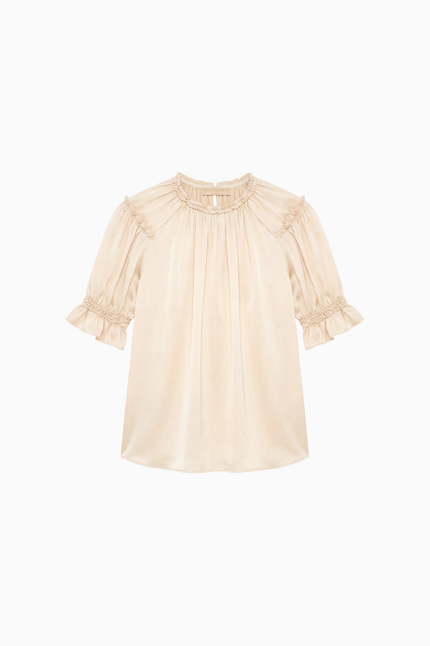 Ulla Johnson Alina top soie Ivory manches bouffantes