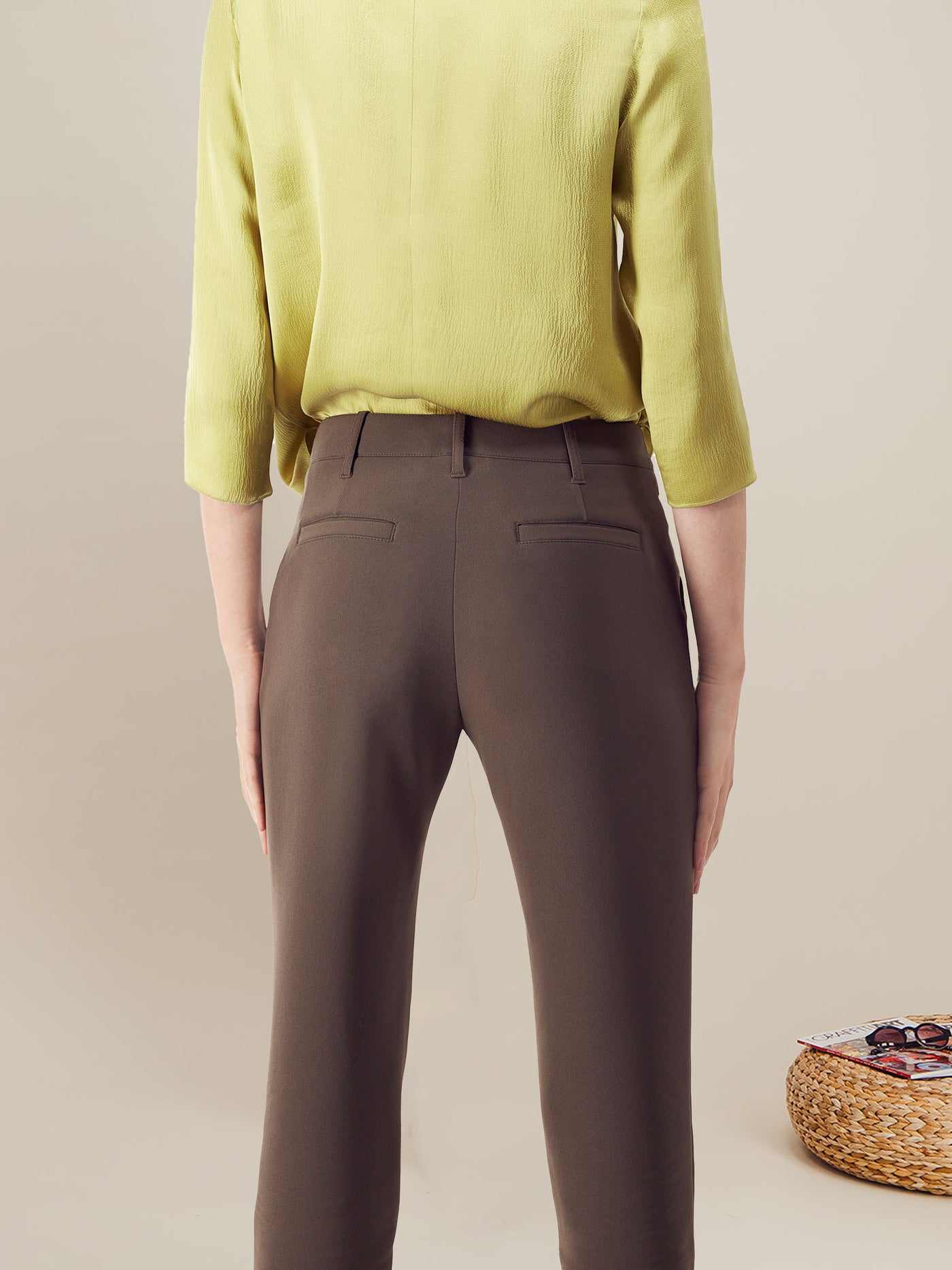 Anahide Saint André Zenith pantalon droit noir crêpe