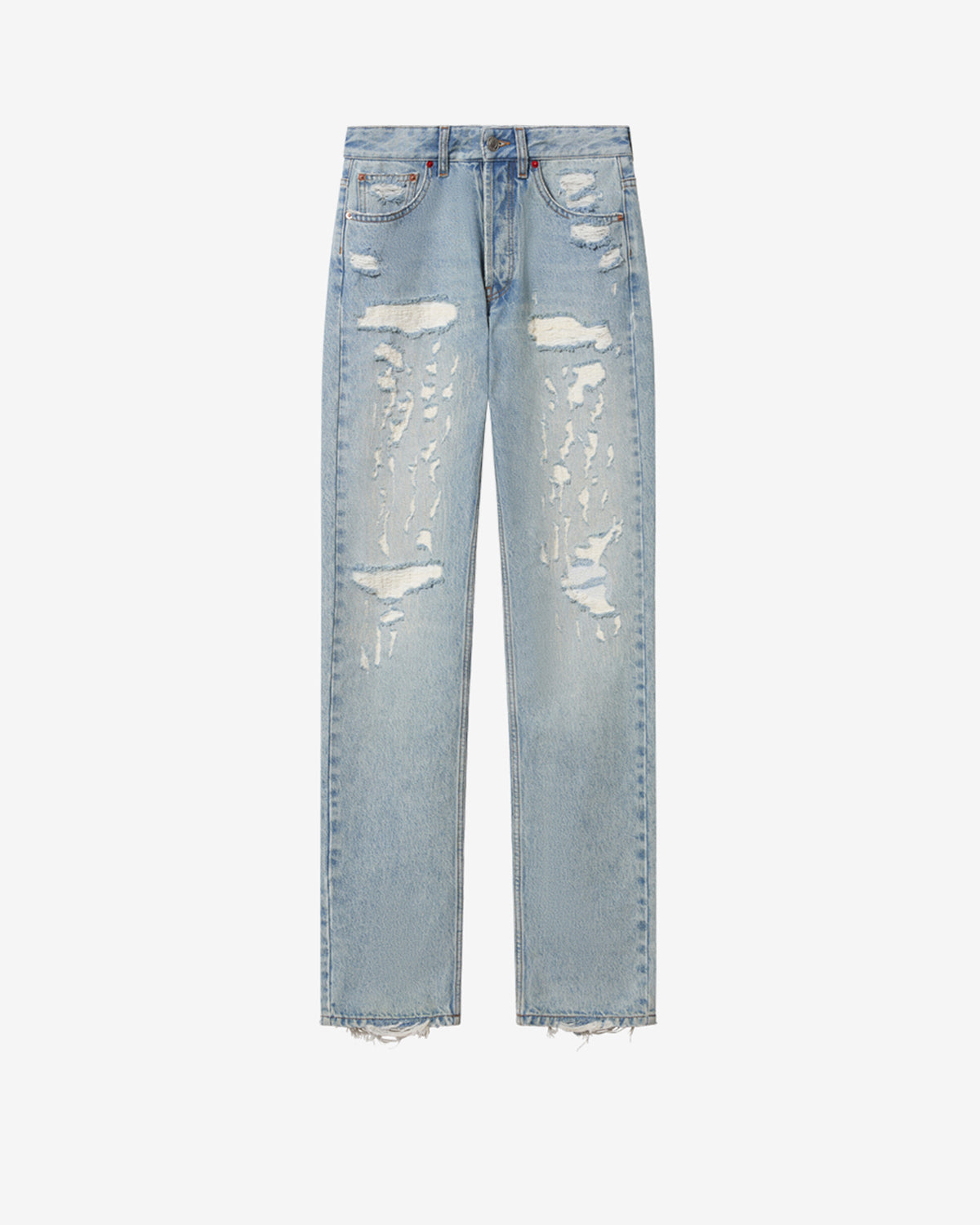 Isabel Marant Daya Regular jean bleu usé destroy coton