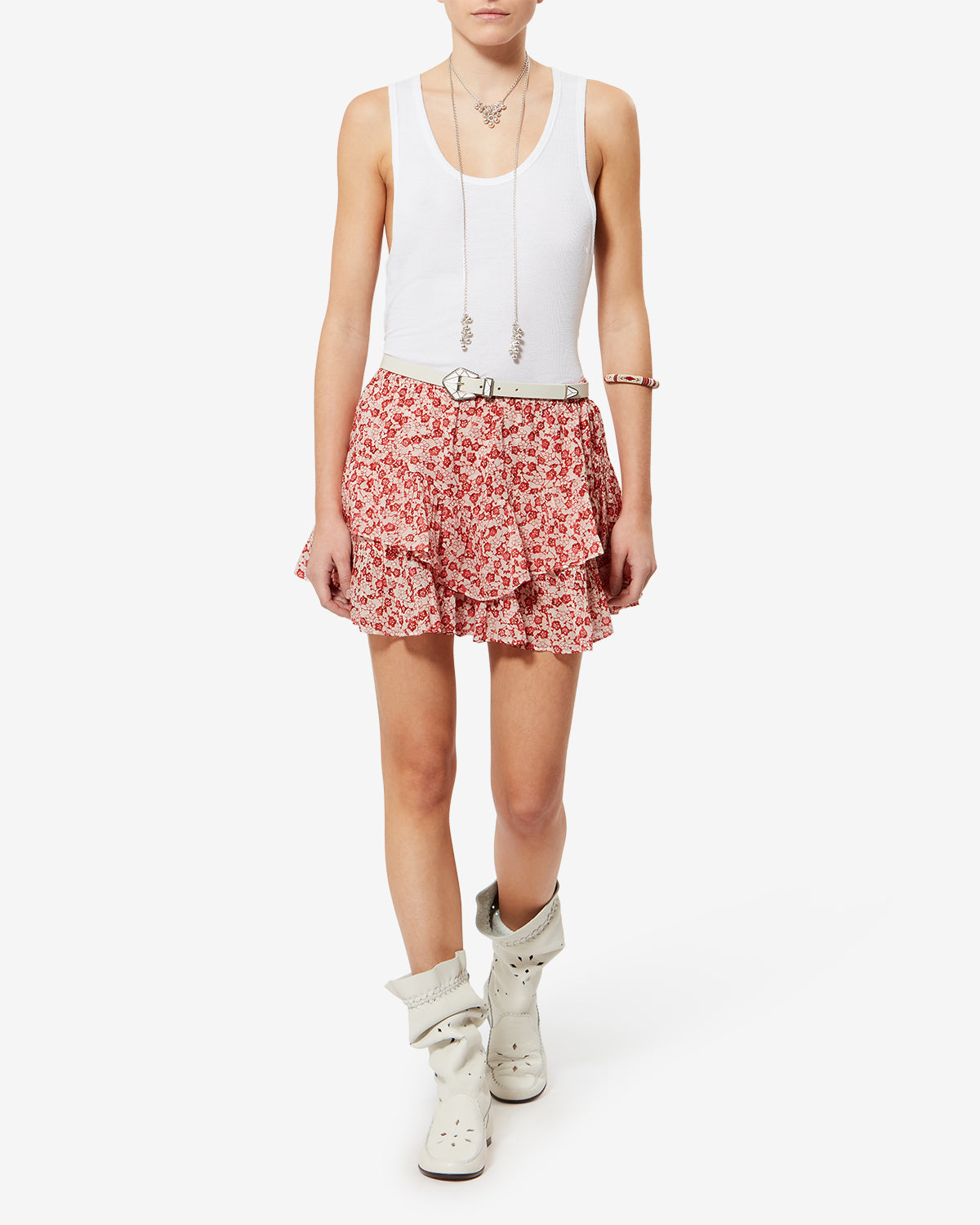 Isabel Marant Jocadia SH0021FA-D1J15E short rouge en coton