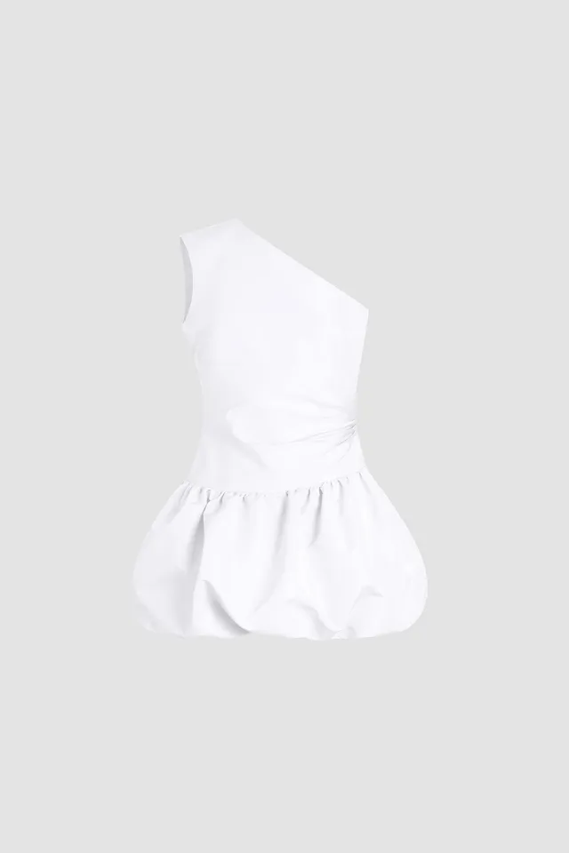 Patou DR171 robe faille recyclée blanche asymétrique mini