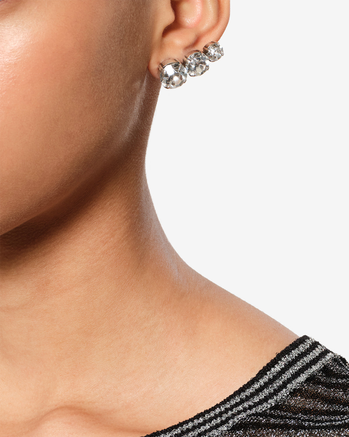 Isabel Marant Thalia boucles oreilles argenté strass