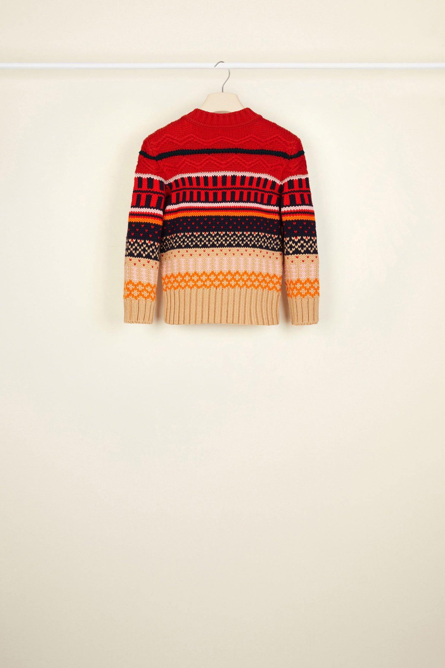 Patou Knitwear KN029 pull jacquard court multicolore laine