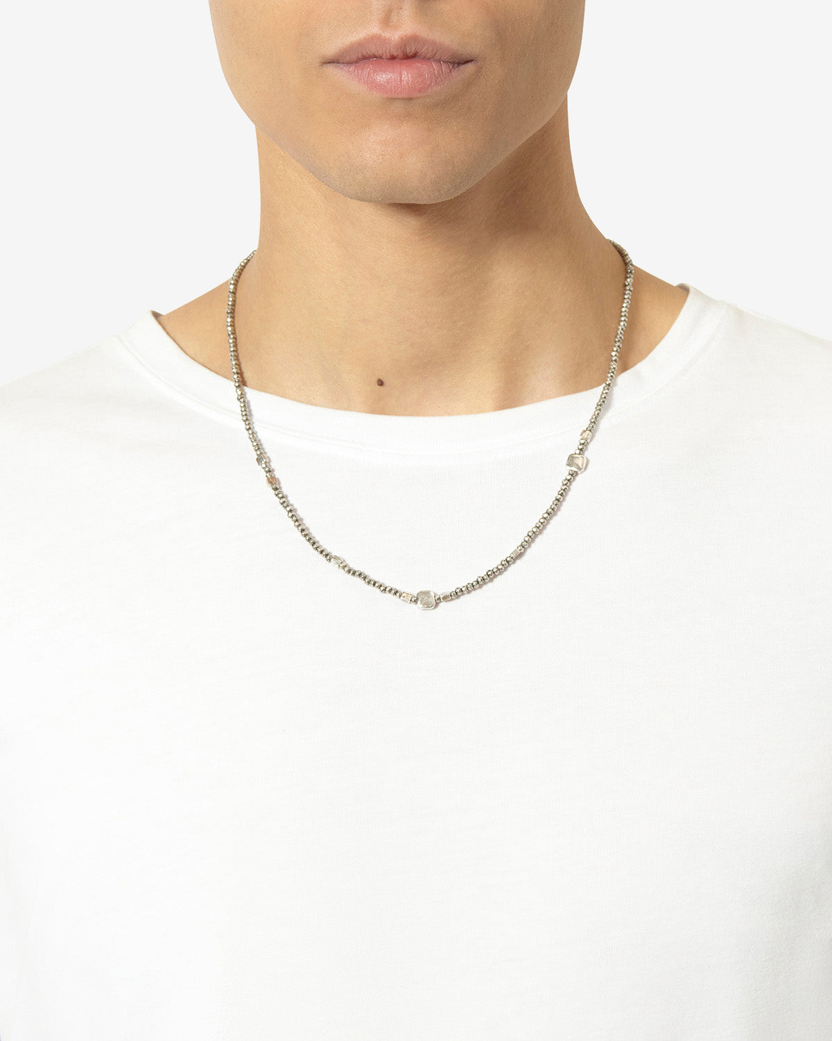 Isabel Marant Gary CO0159HA collier argent perles 53 cm