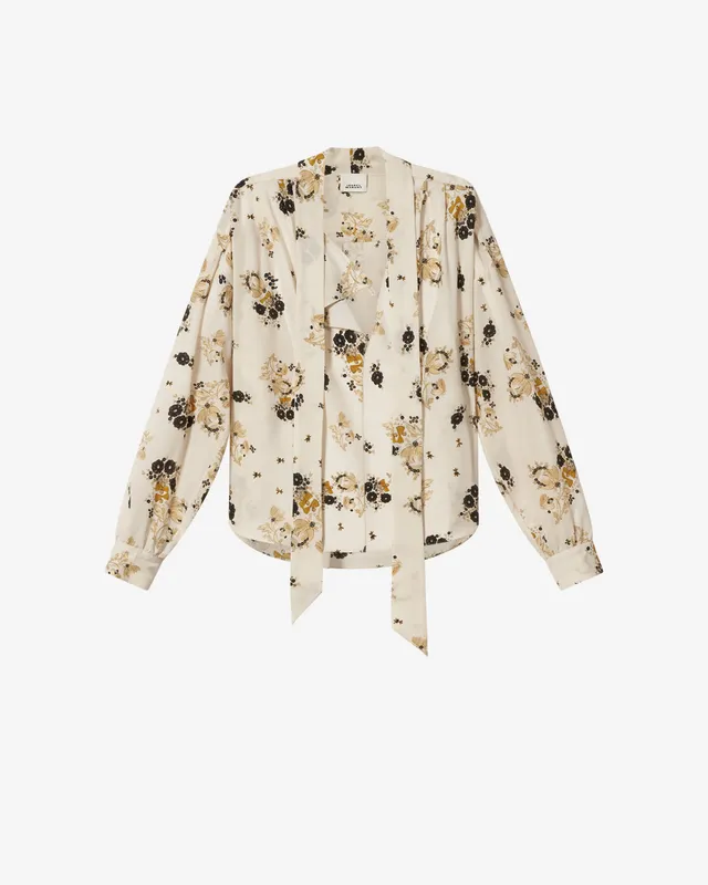 Isabel Marant Fedry blouse soie écrue fleurie 34-44
