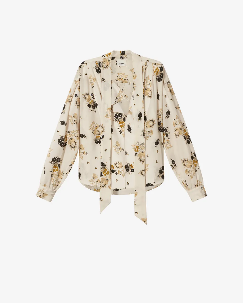 Isabel Marant Fedry blouse soie écrue fleurie 34-44