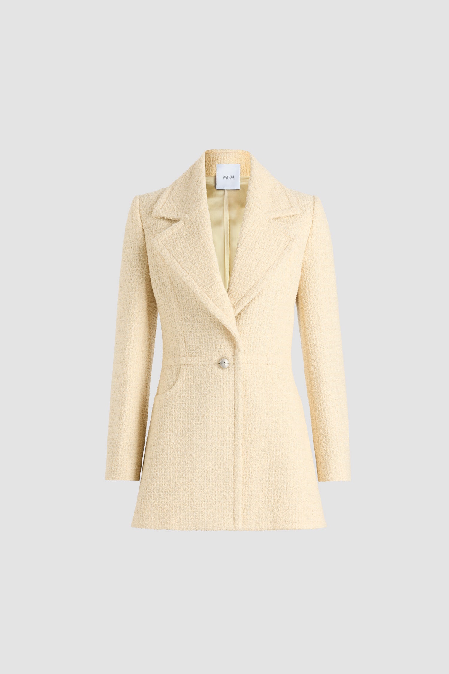 Patou JA056 H25JA0560223097L veste tweed blanche laine
