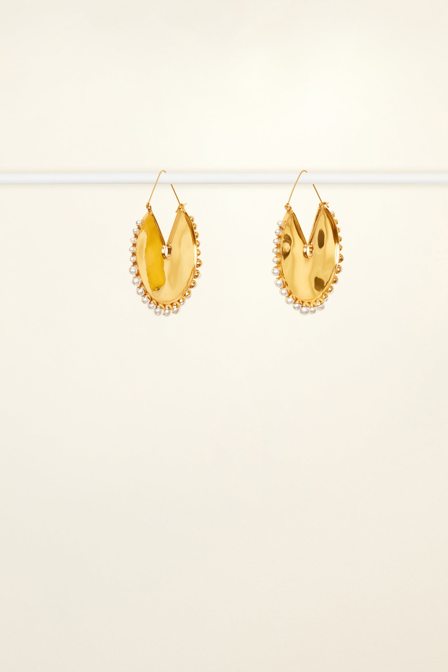 Patou JW006 boucles oreilles laiton perles doré