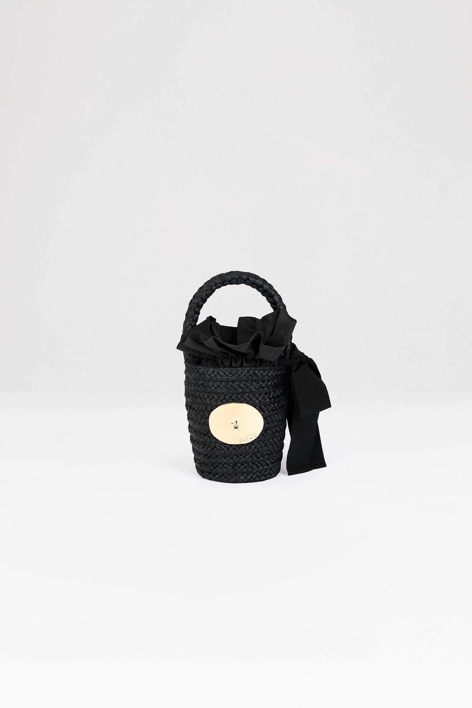 Patou Bucket P24AC0610140999B sac raphia Noir