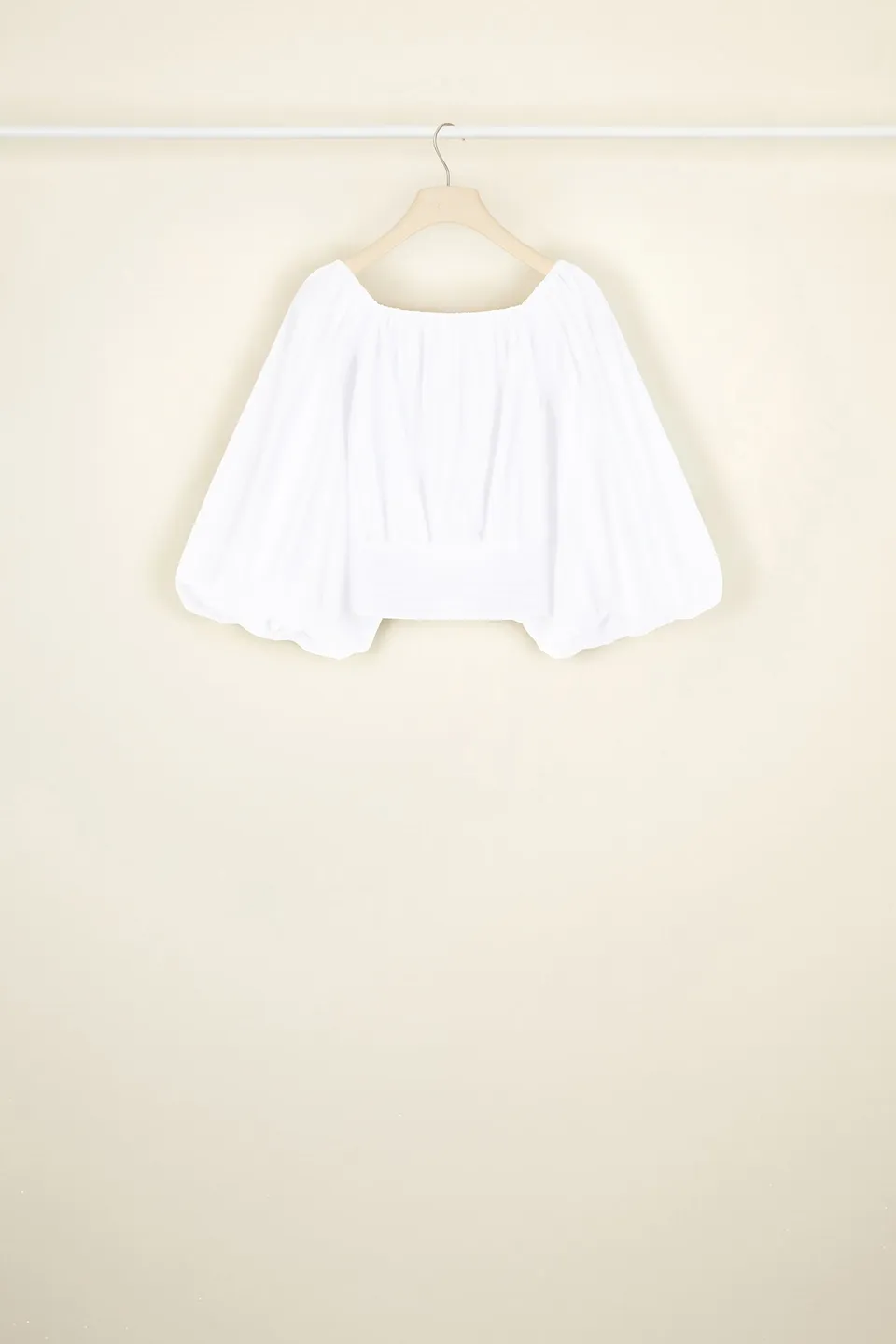 Patou TO016 crop top blanc popeline bio manches