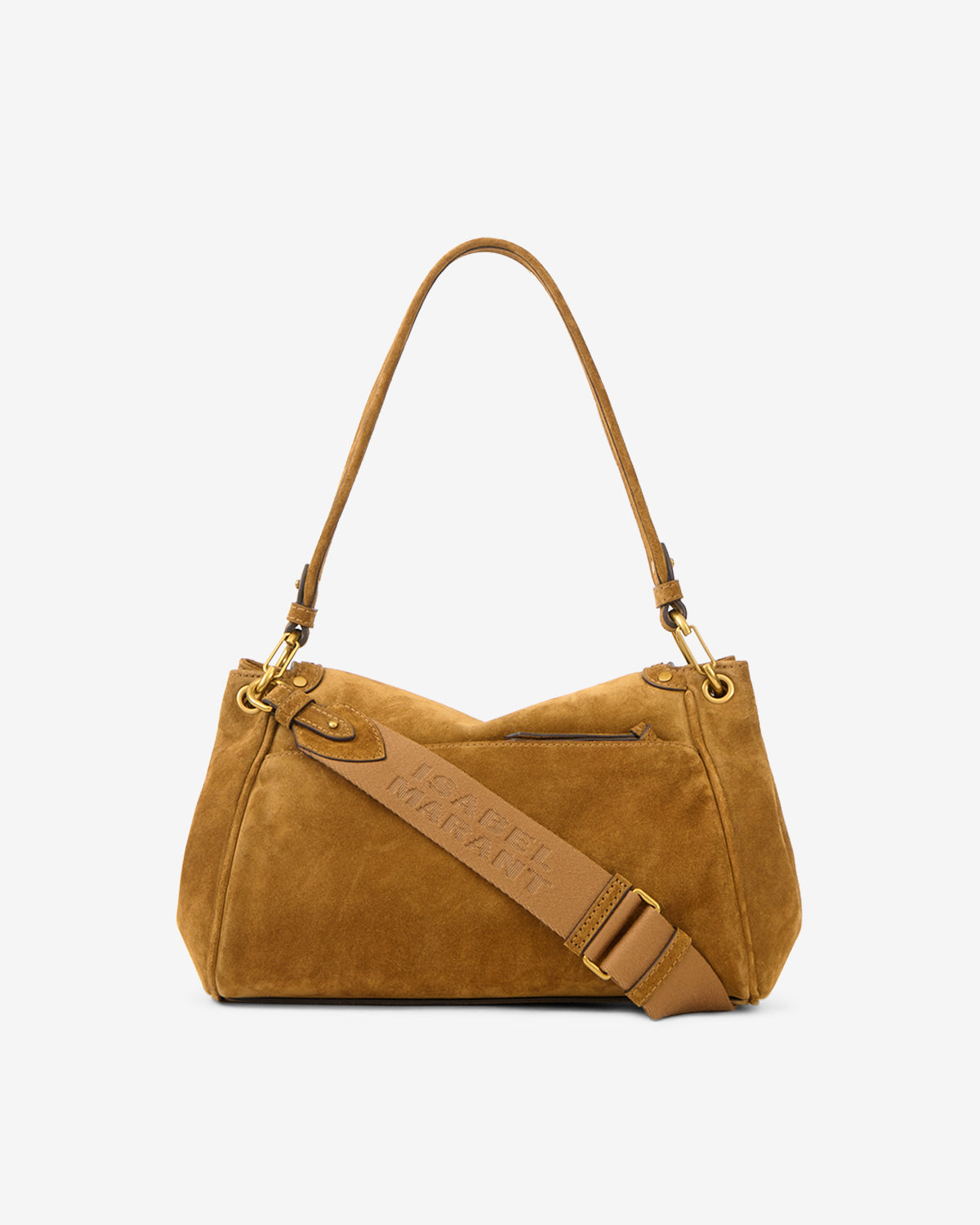Isabel Marant Chany M sac cuir velours cognac 34 cm