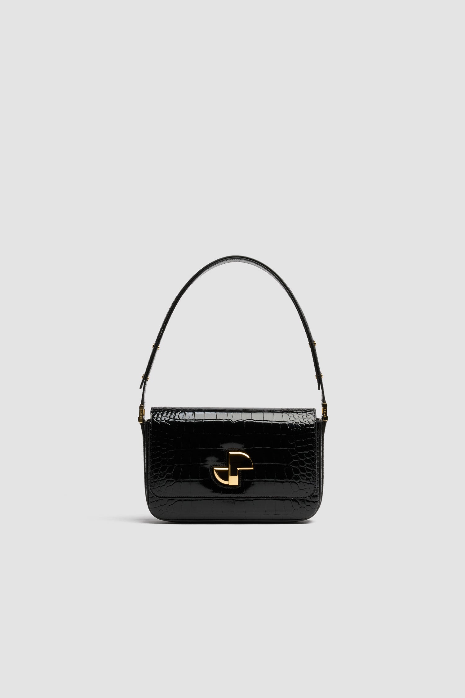 Patou BA017 sac cuir noir croco Classic Lock